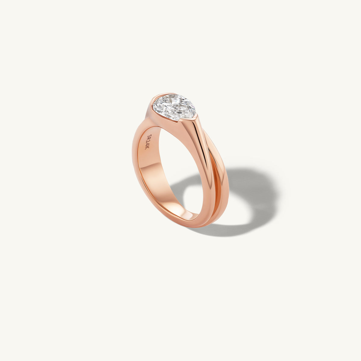 Crossover Pear Pinky Ring