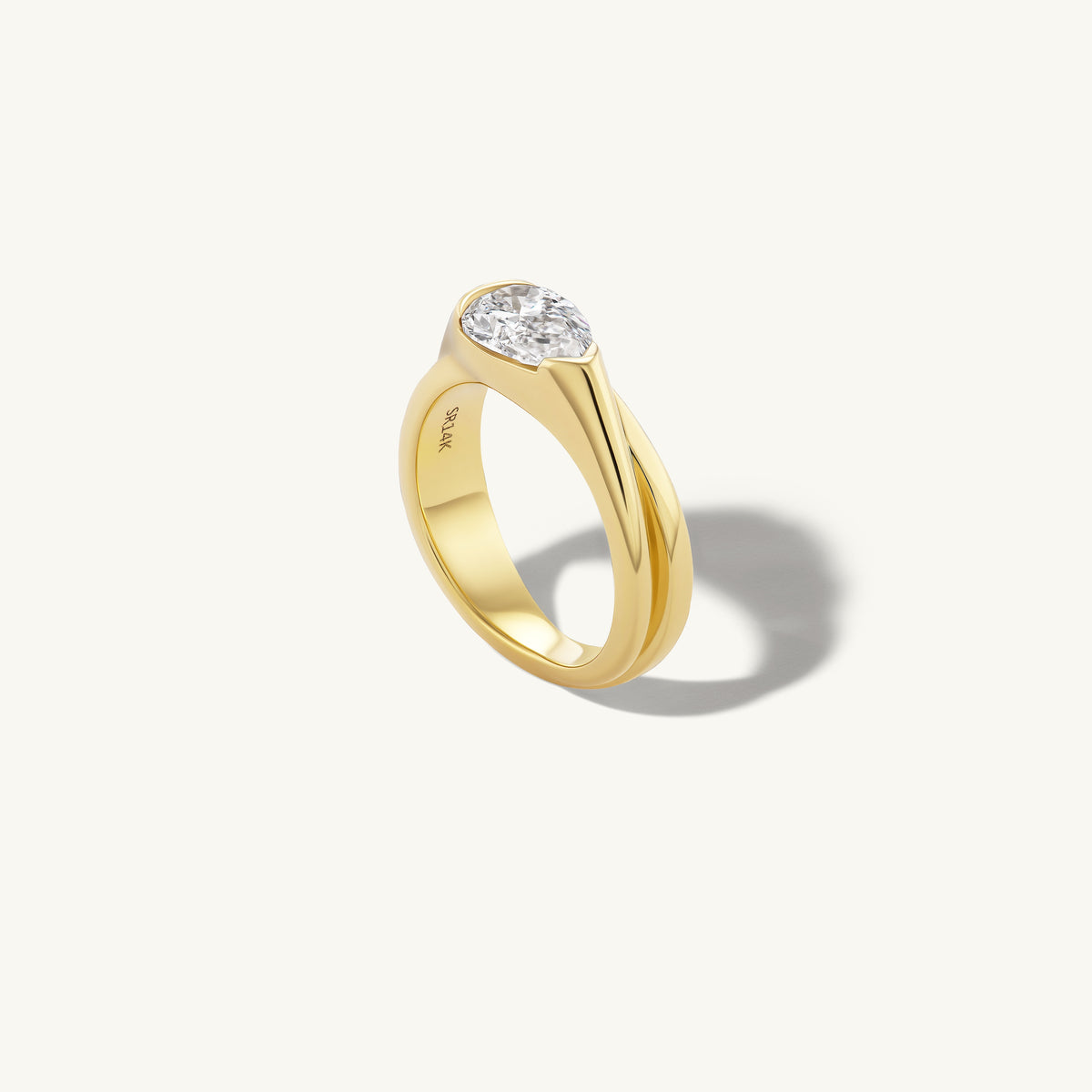 Crossover Pear Pinky Ring