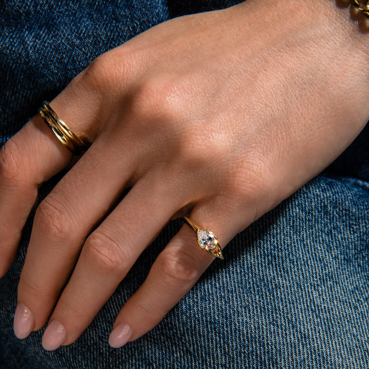 Georgian Pear Wrapping Pinky Ring