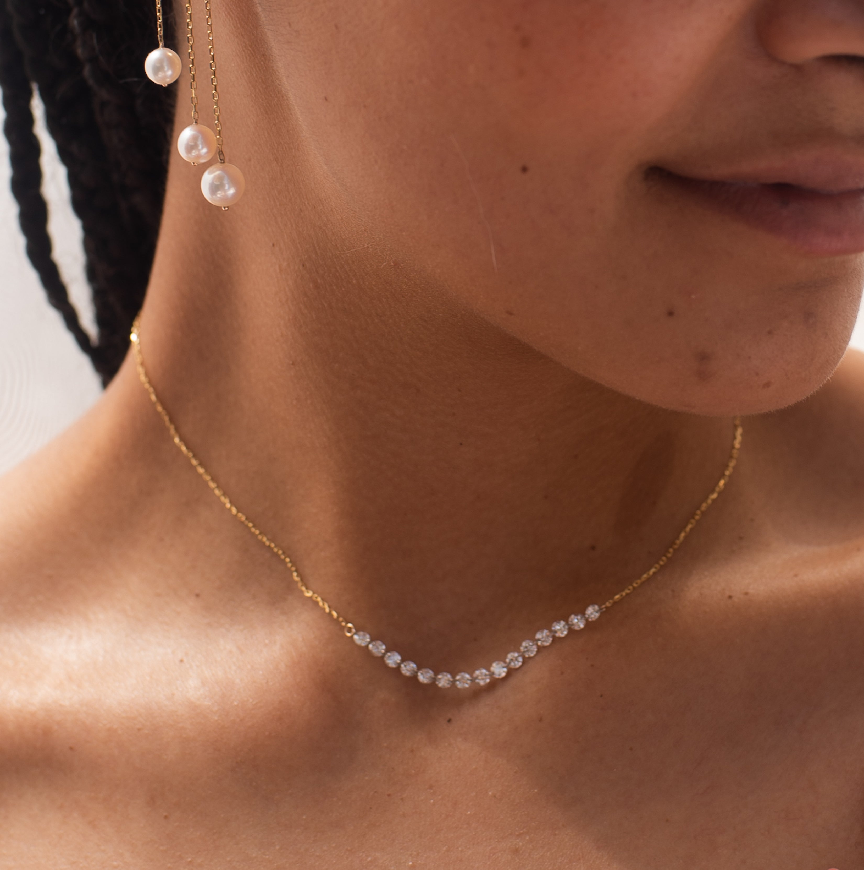 Petite Pierced Tennis Necklace