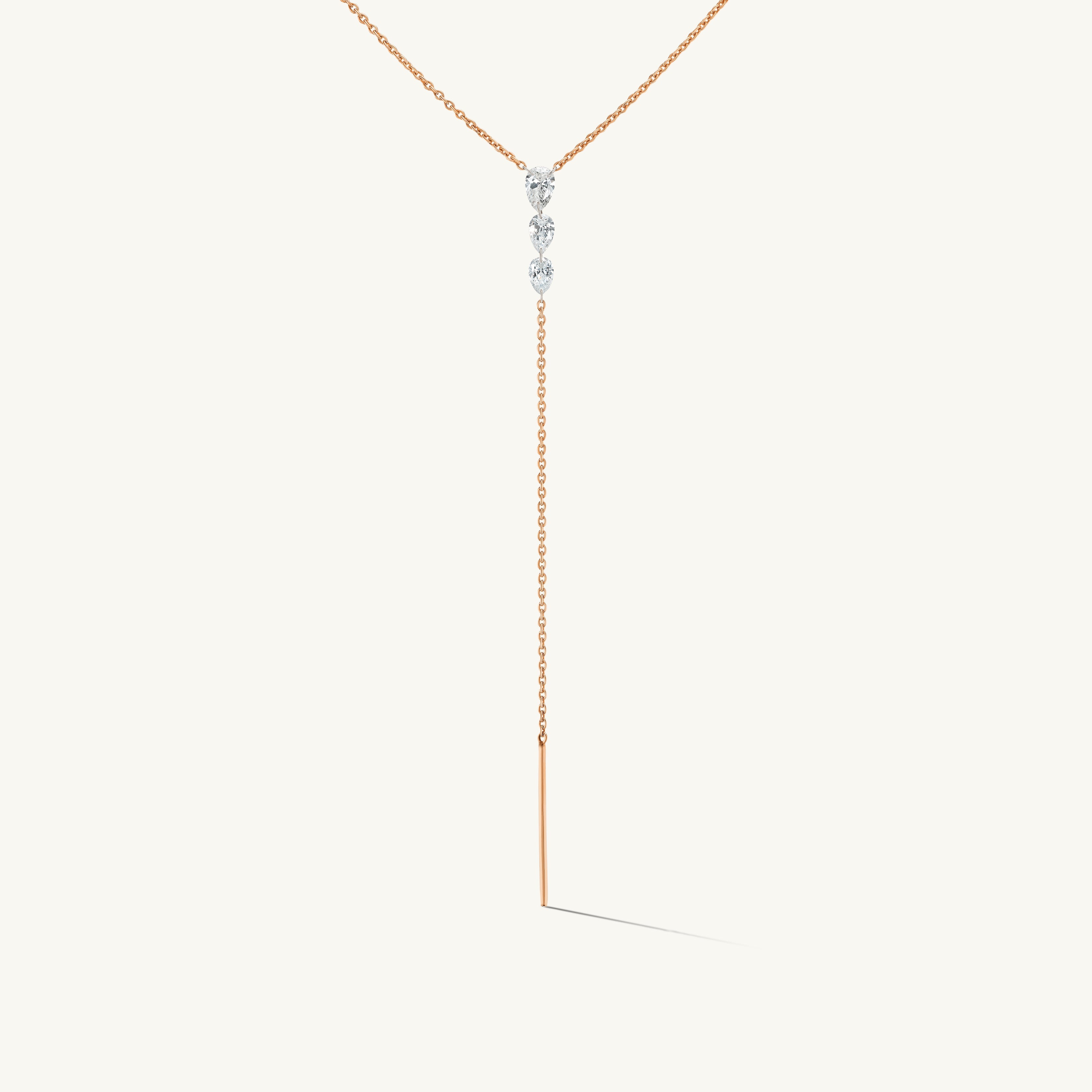 Triplet Pear Pierced Diamond Lariat