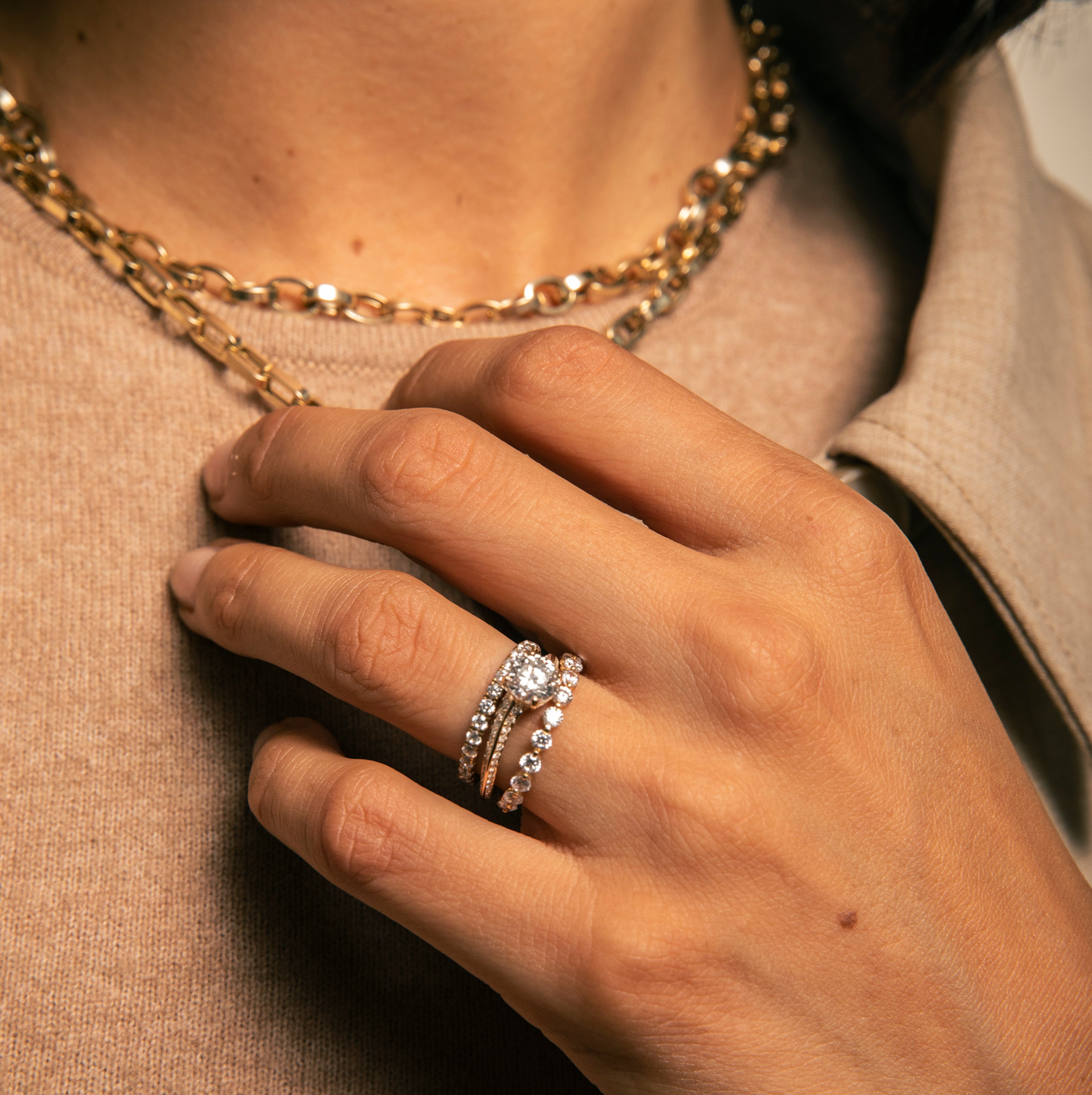 Single Prong Diamond Band