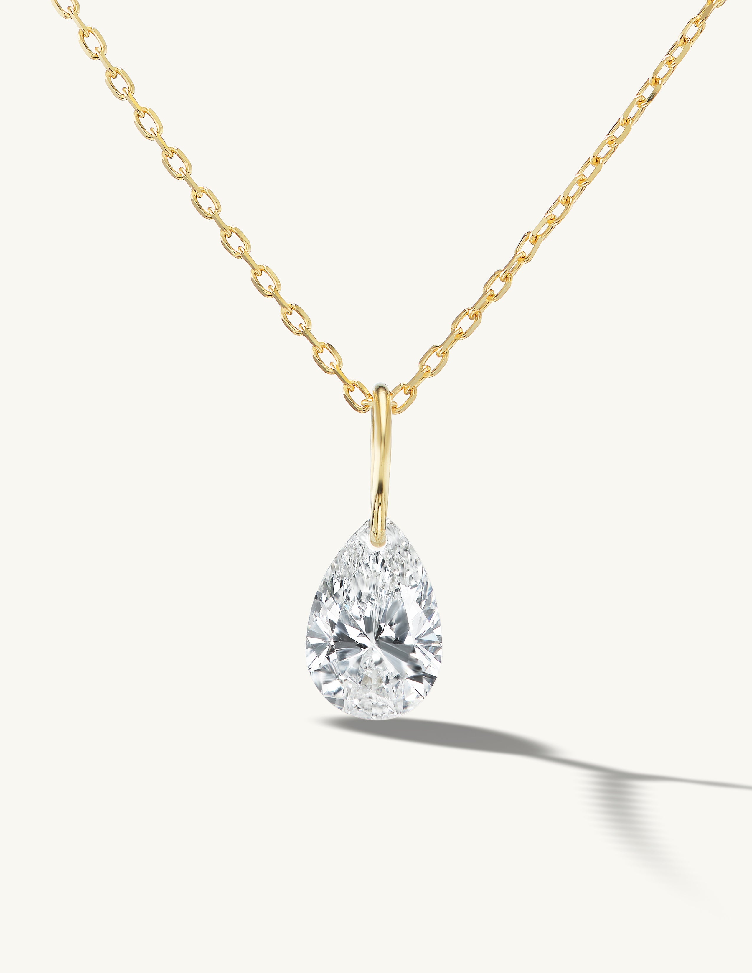 XL Pear Pierced Diamond Charm for Chains