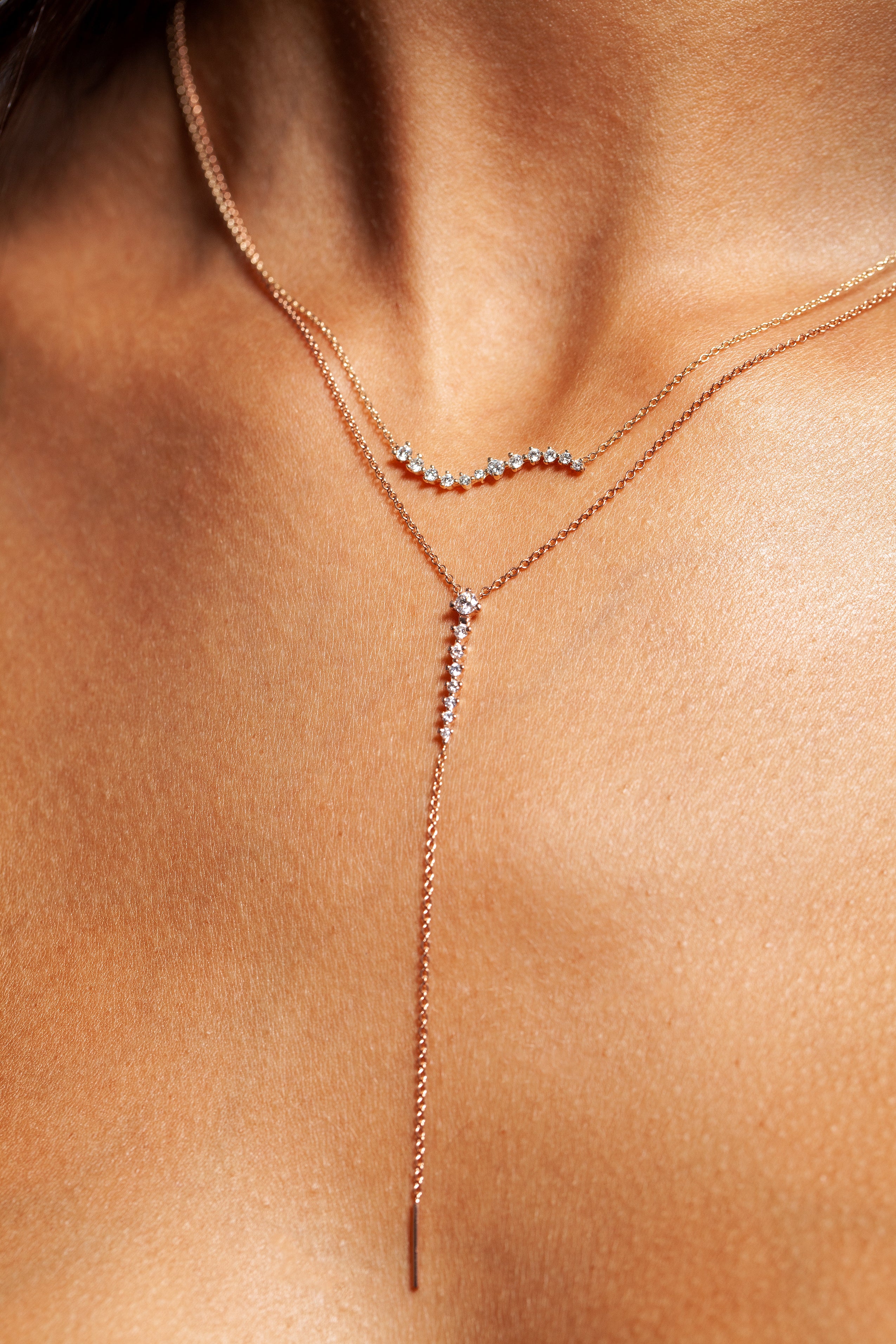 Vertebrae Drop Lariat Necklace