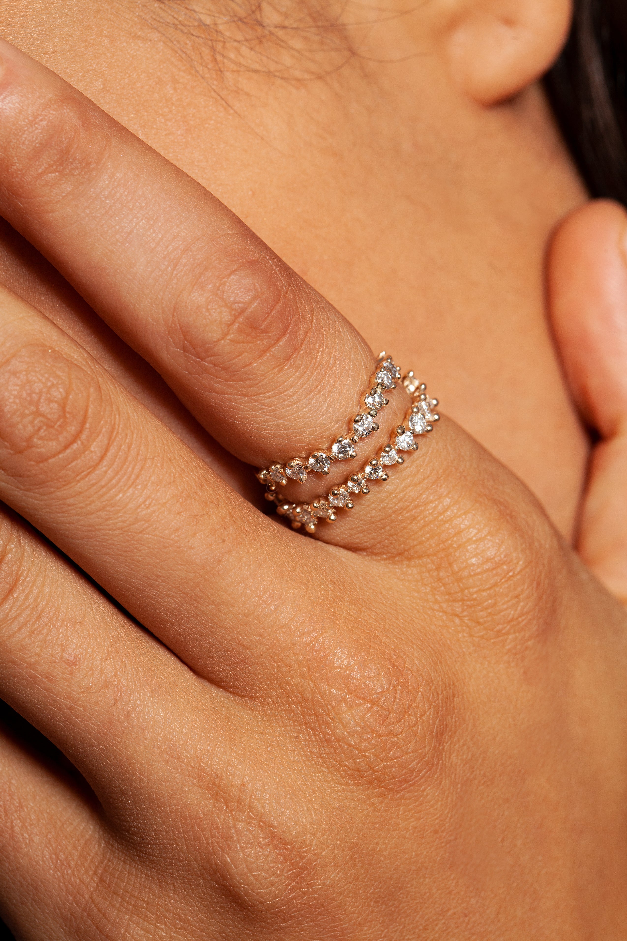 Half Band Diamond Swell Ring Size 6 - In Stock