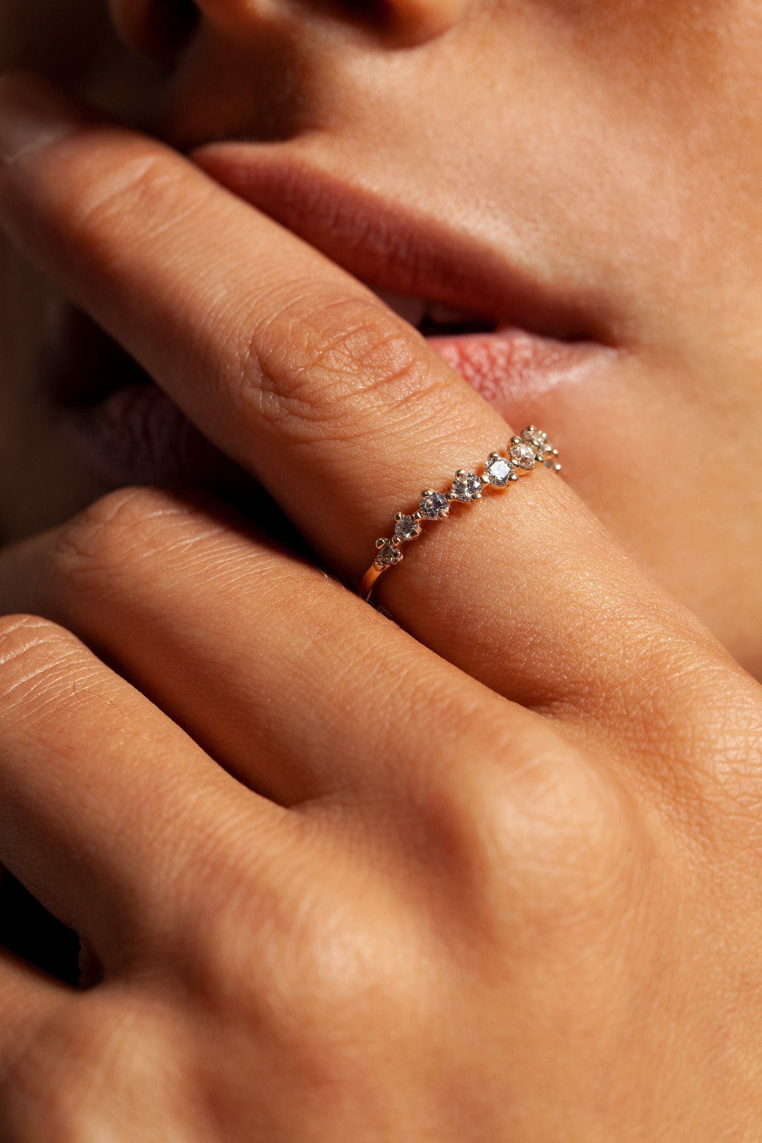 Half Band Diamond Swell Ring Size 6 - In Stock