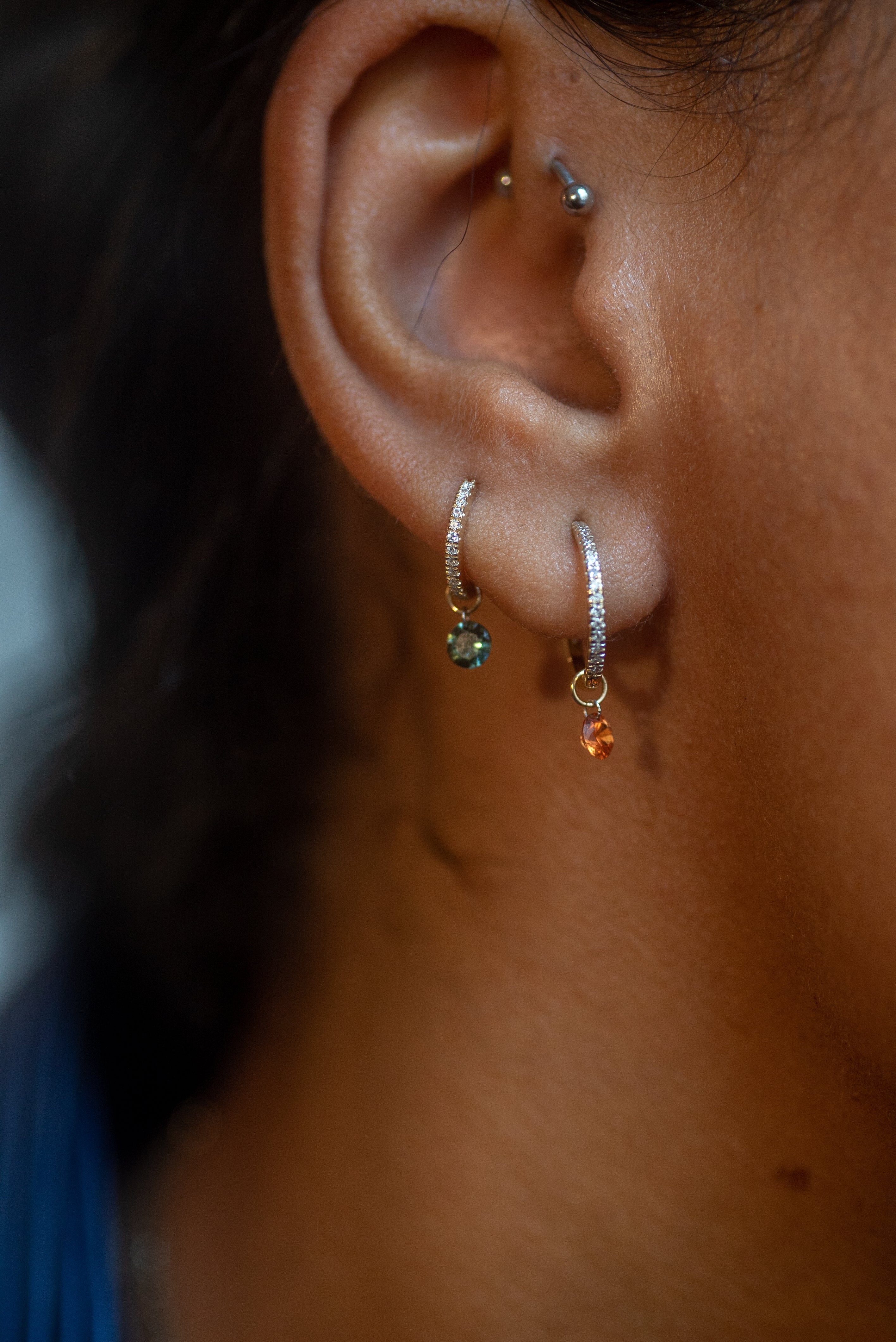 8mm Pave Huggies