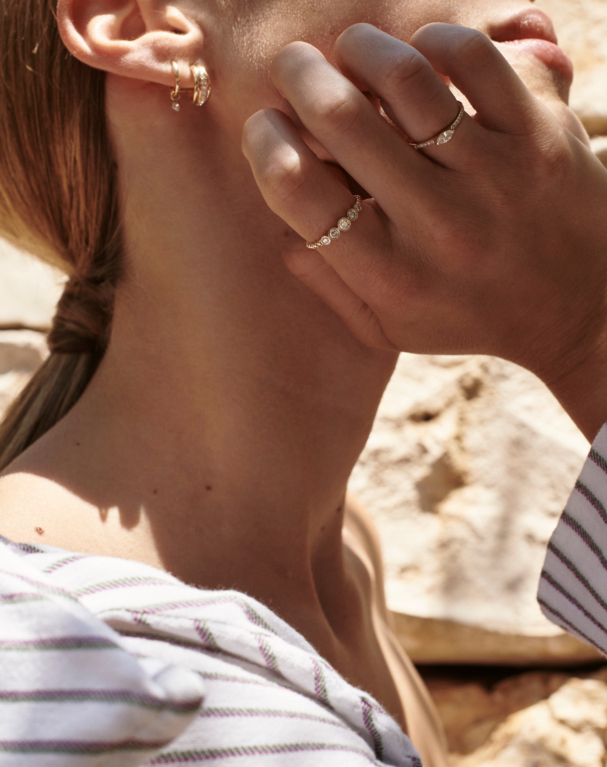 Marquise Ring with Pave Band