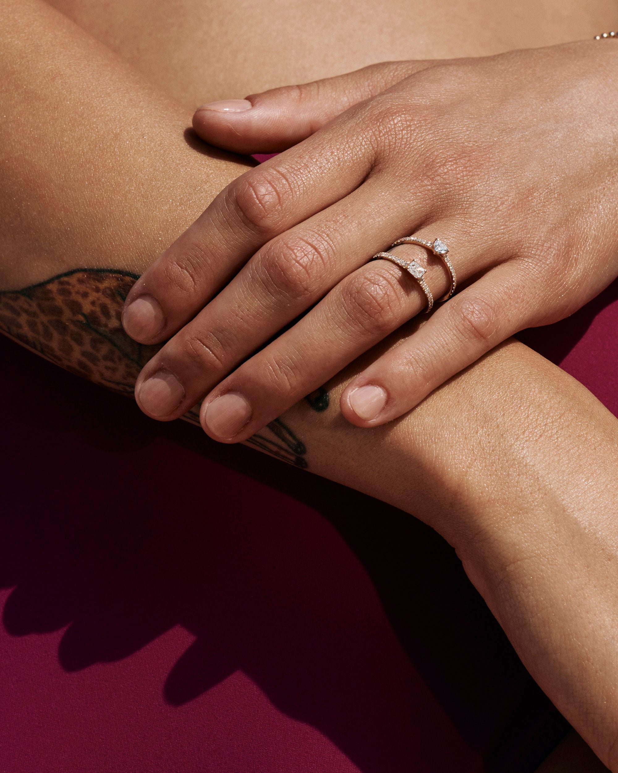 Trillion Ring with Pave Band