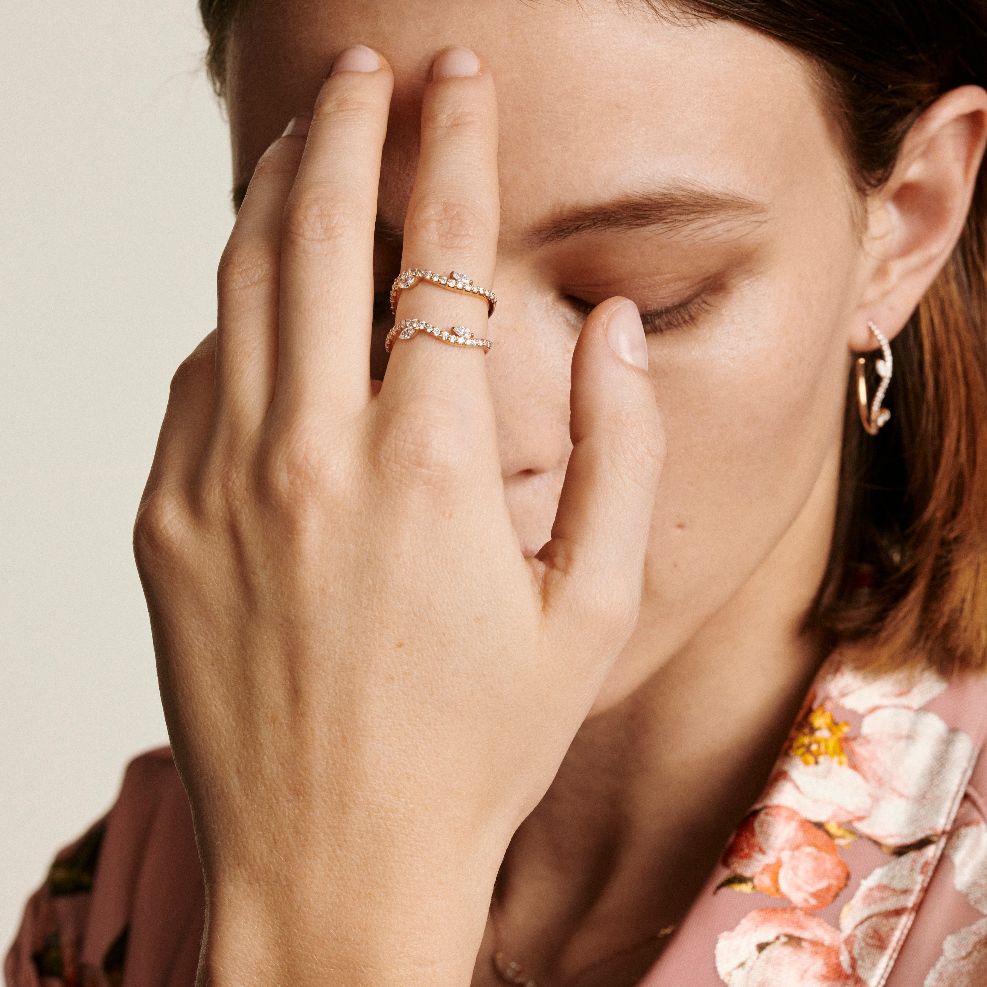 Pave Marquise Sway Hoops