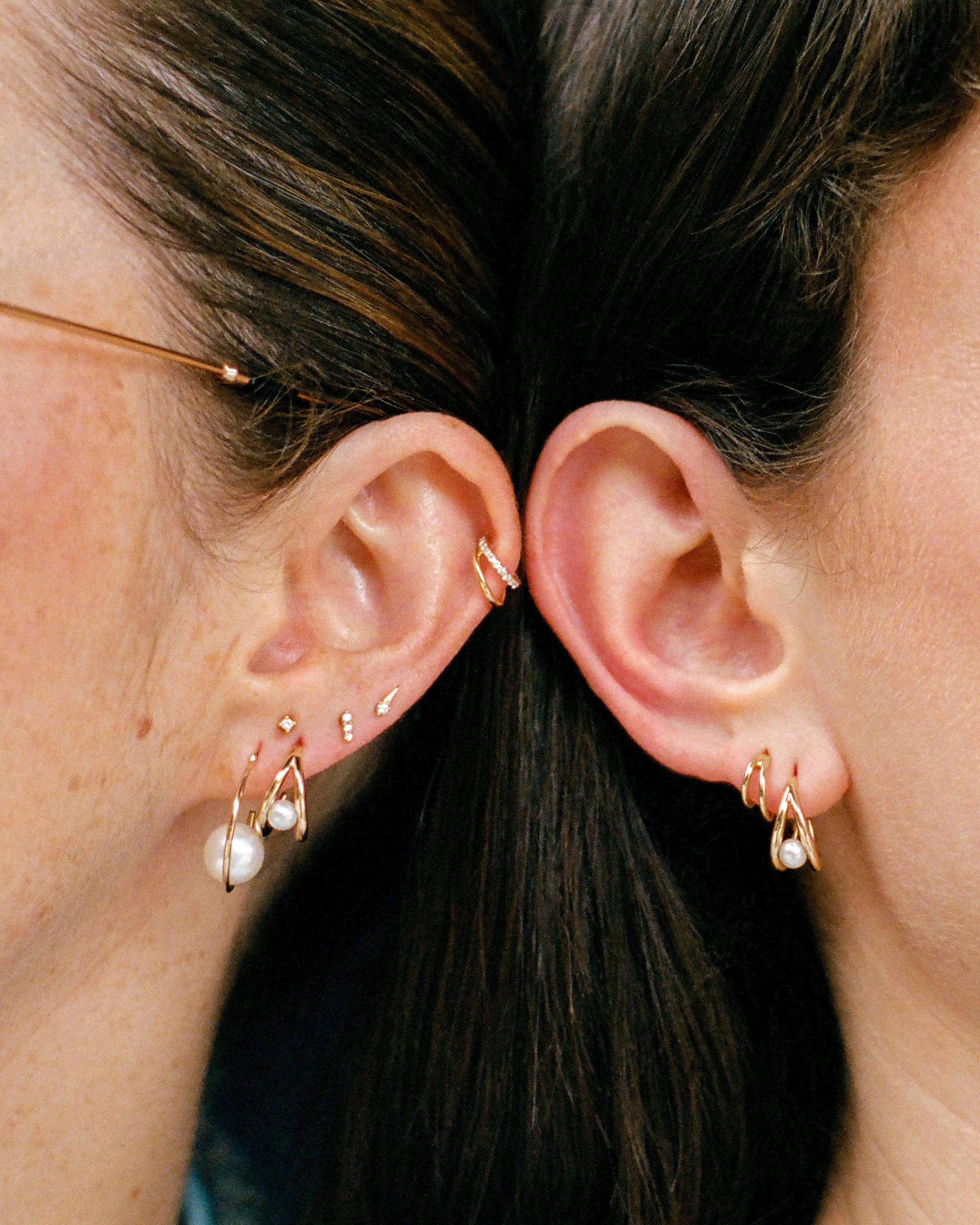 SRJ x KJH Suspended Pearl Hoops