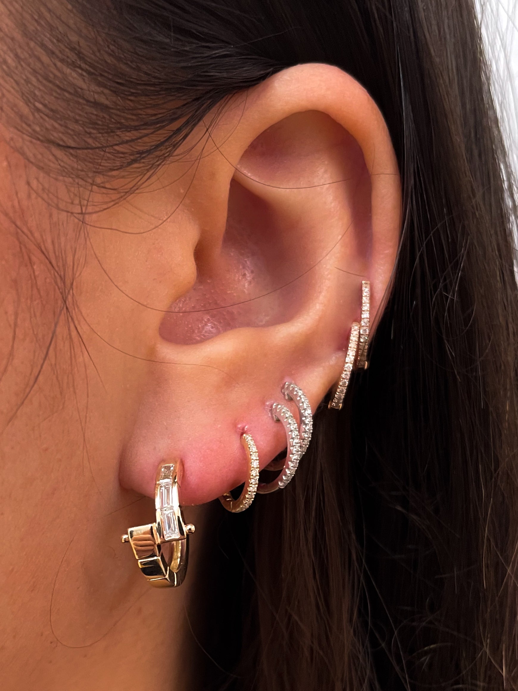 Grand Stacked Diamond Hoop