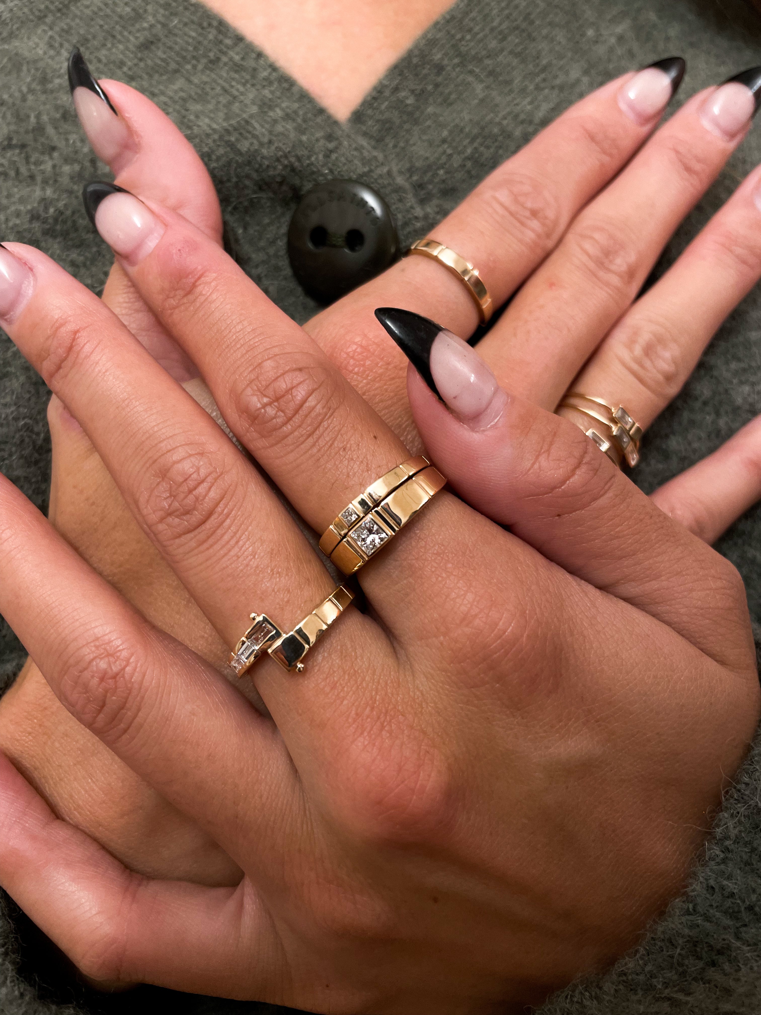 Petite Ridged Diamond Band