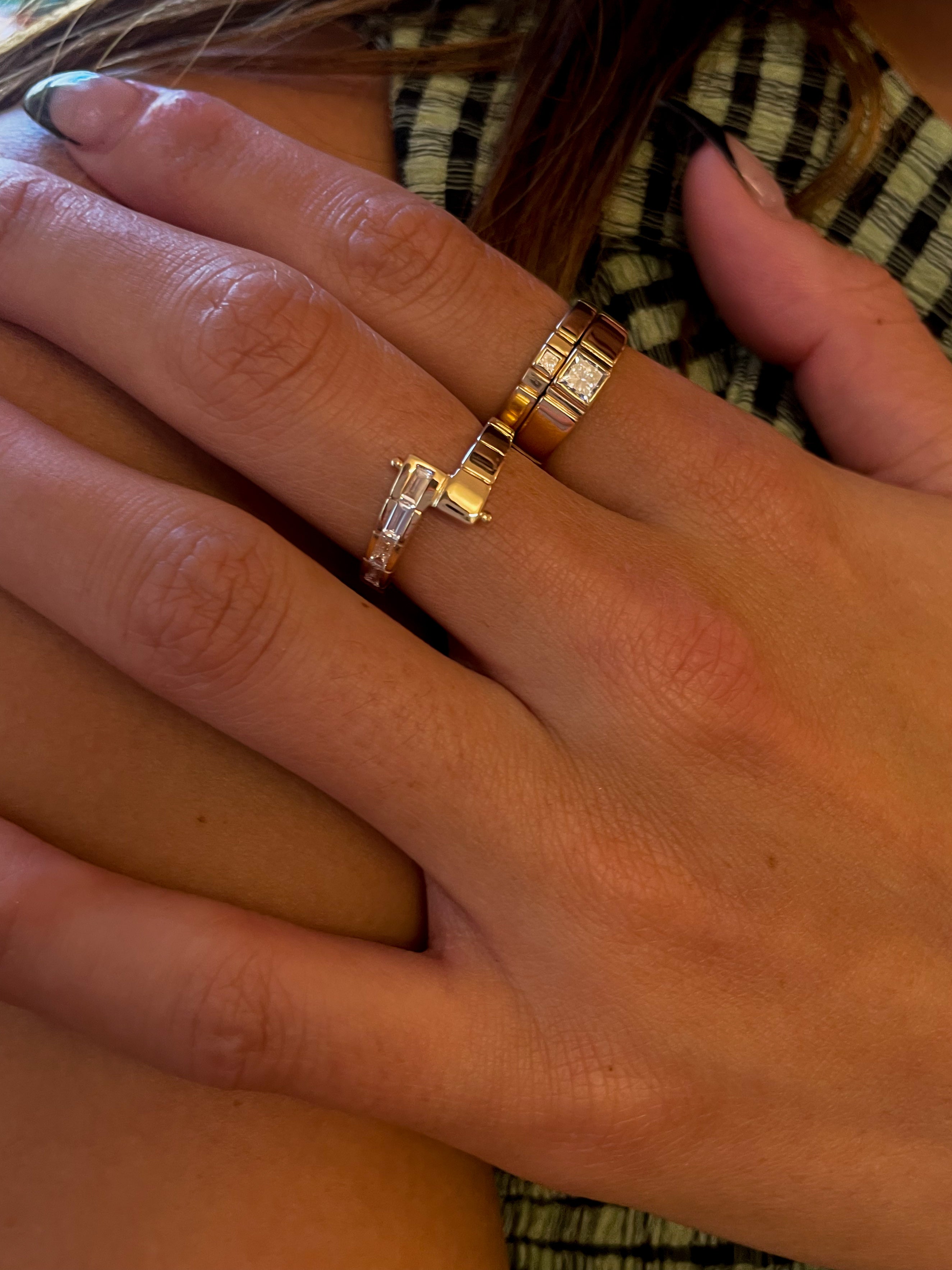 Petite Ridged Diamond Band