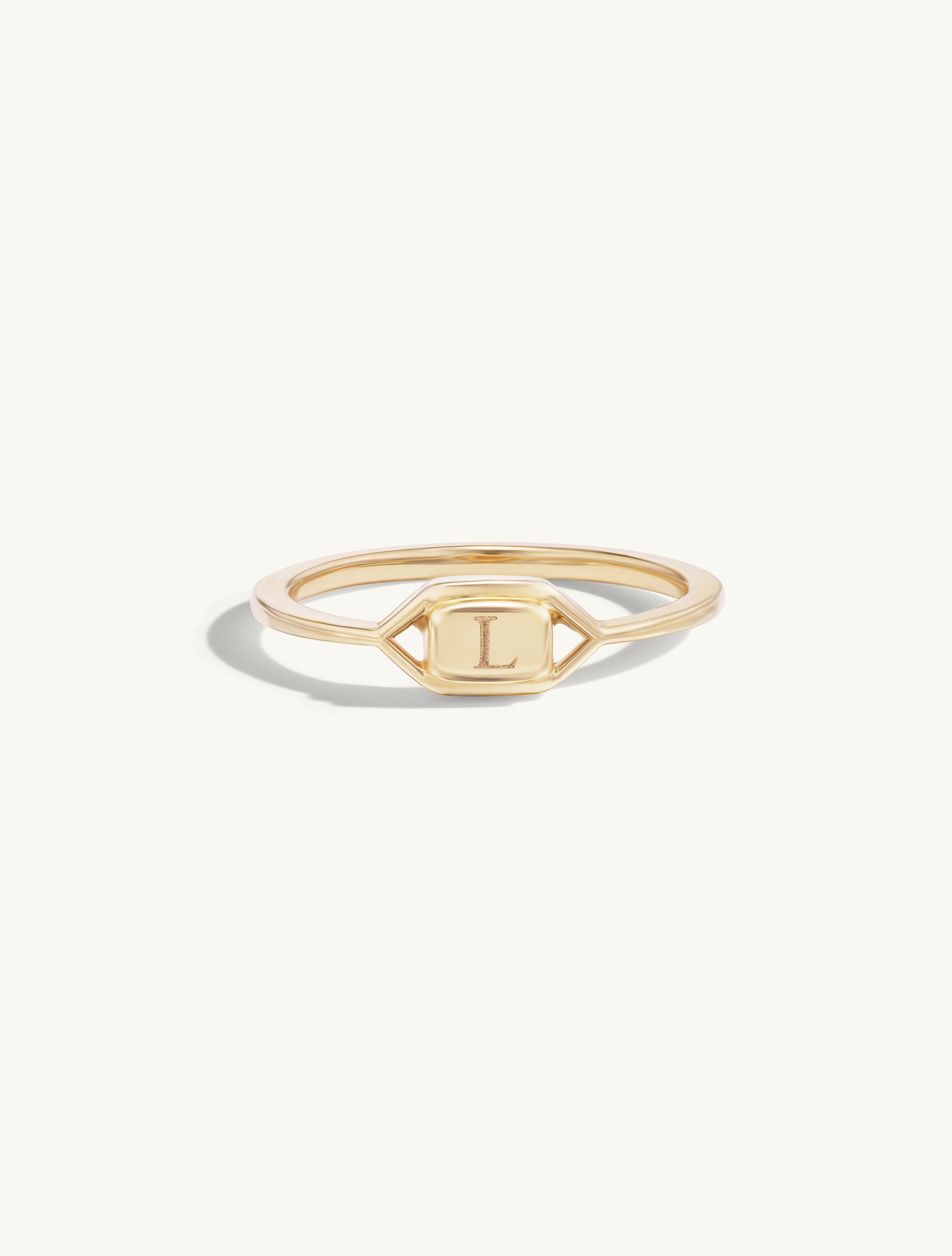 Engravable Gold Signet Ring 14K White Gold / 4.5