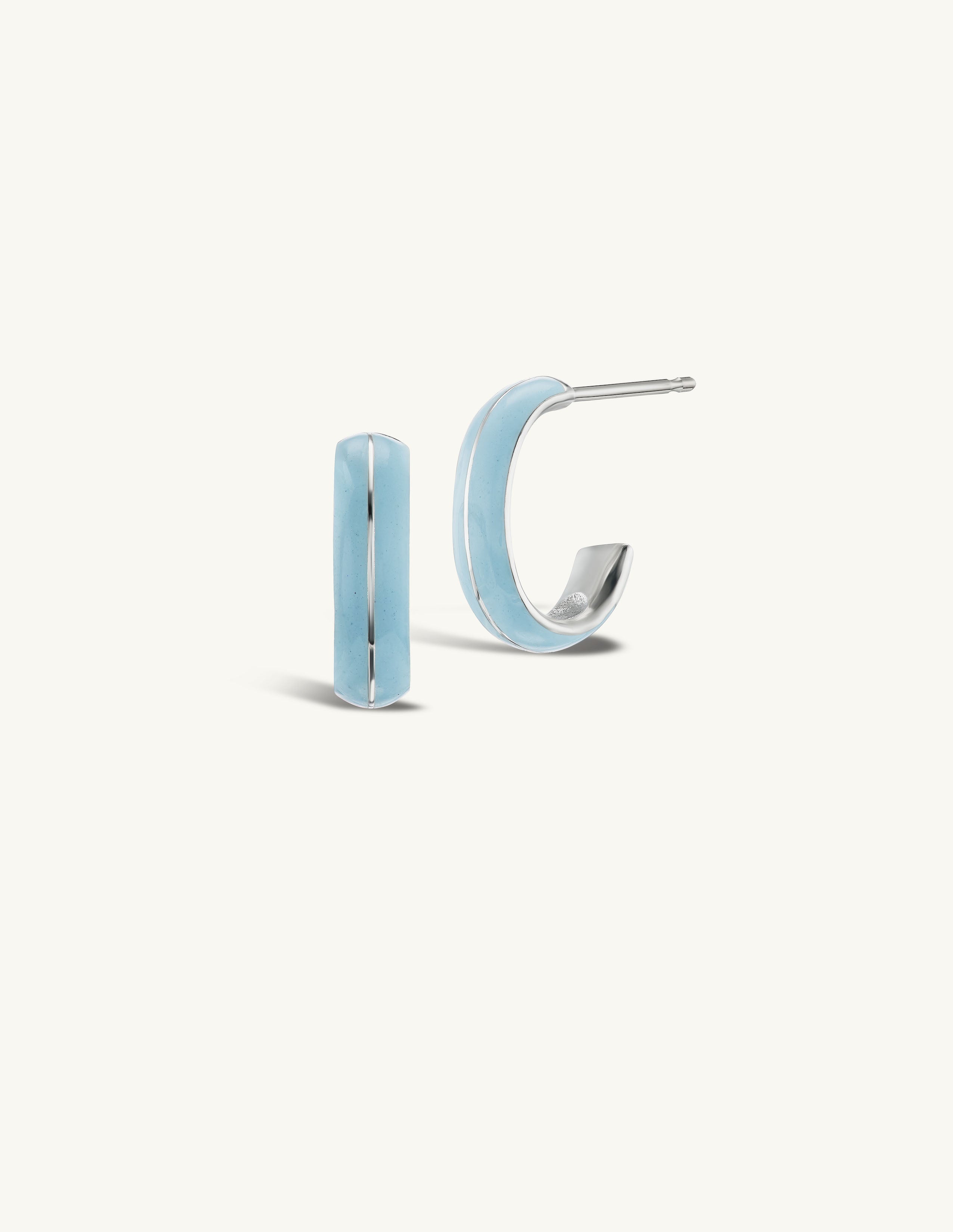 SRJ X Olivia S. Welch Small Blue Enamel Hoops