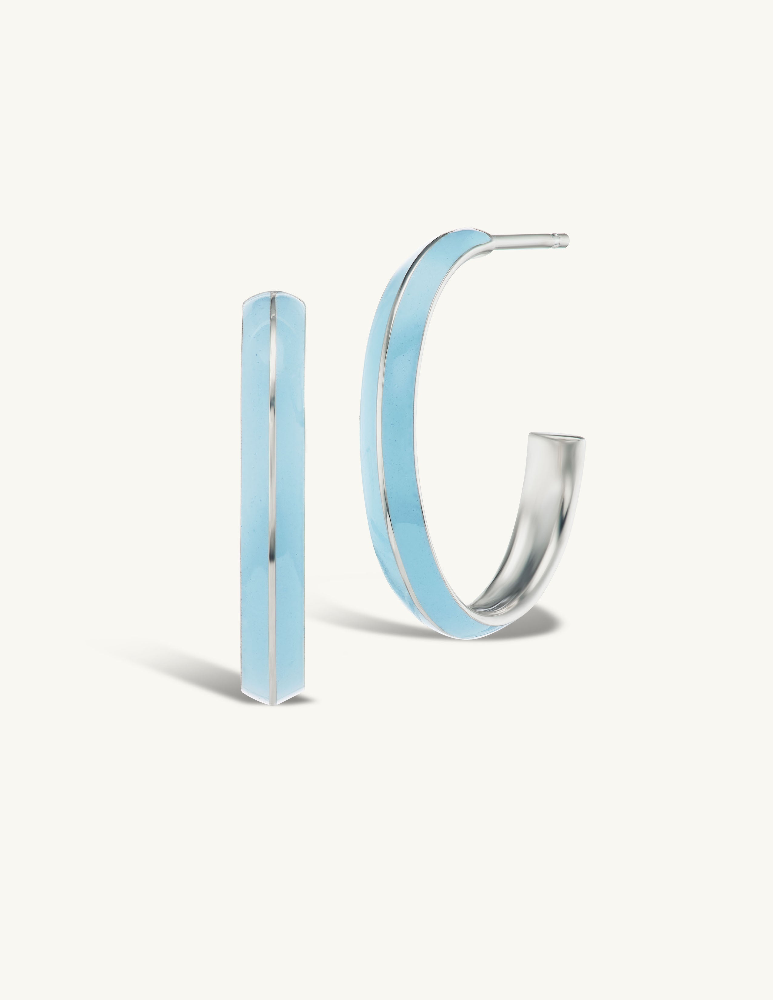 SRJ X Olivia S. Welch Large Blue Enamel Hoops