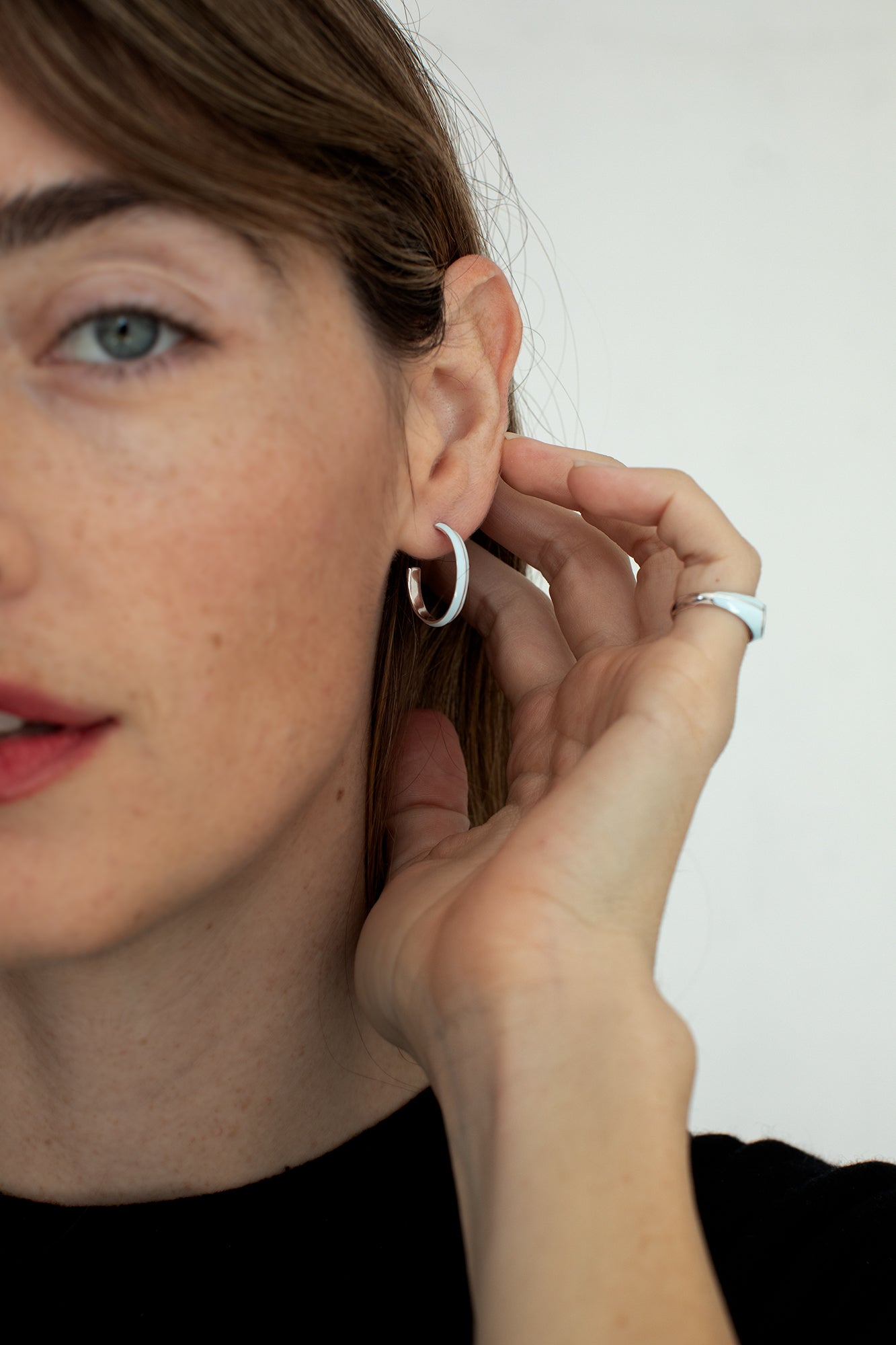 SRJ X Olivia S. Welch Blue Enamel Signet Ring