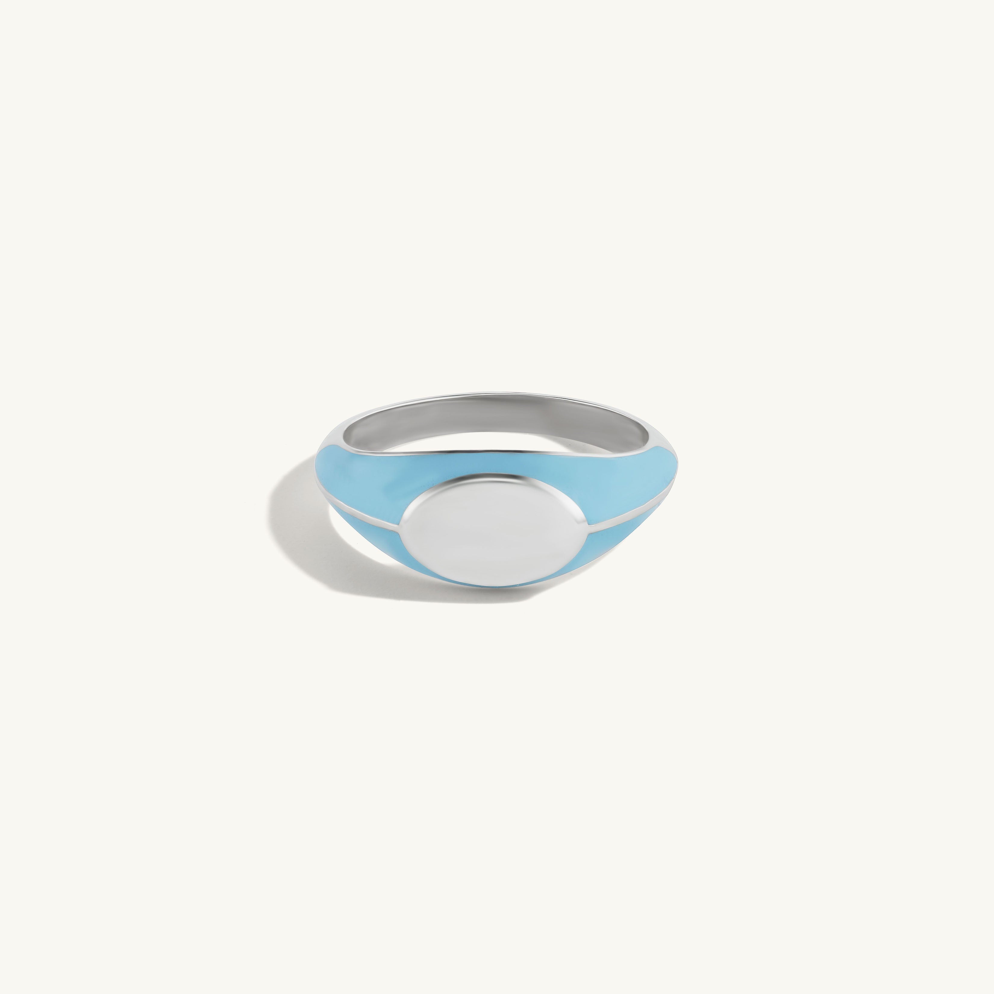 SRJ X Olivia S. Welch Blue Enamel Signet Ring