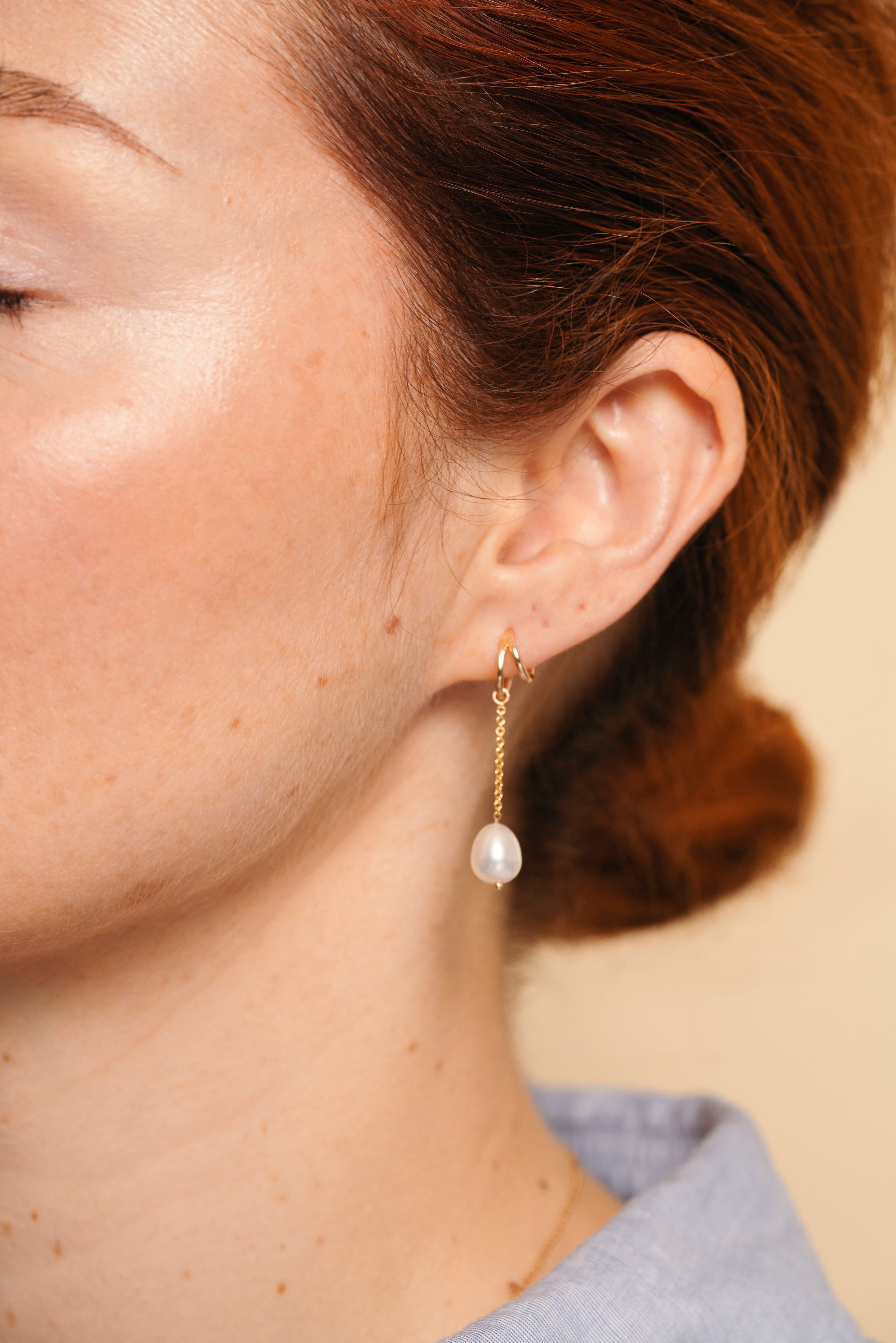 SRJ x KJH Webbed Hoop with Pearl Chain