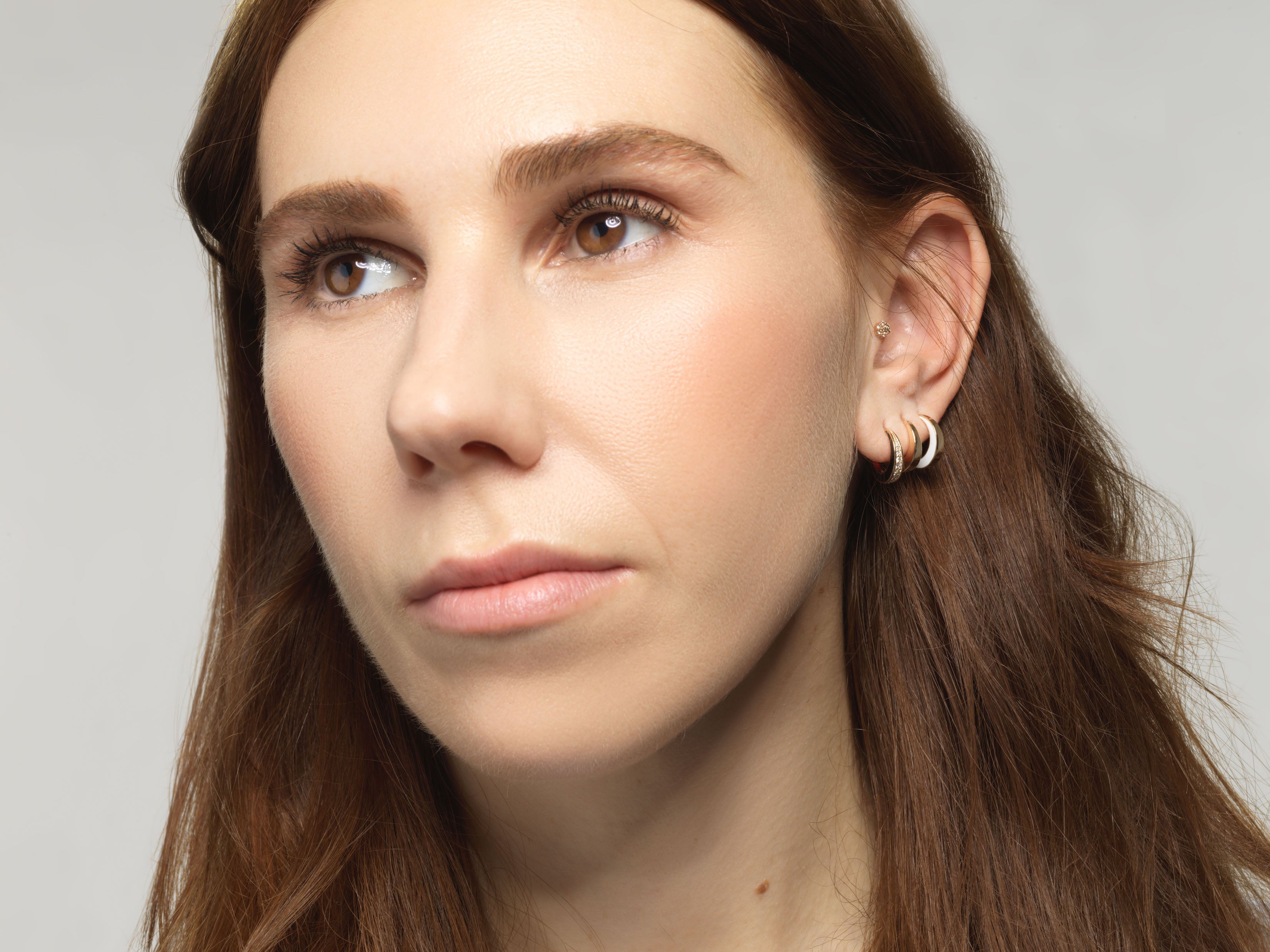 SRJ X ZM Diamond and Enamel Hoops