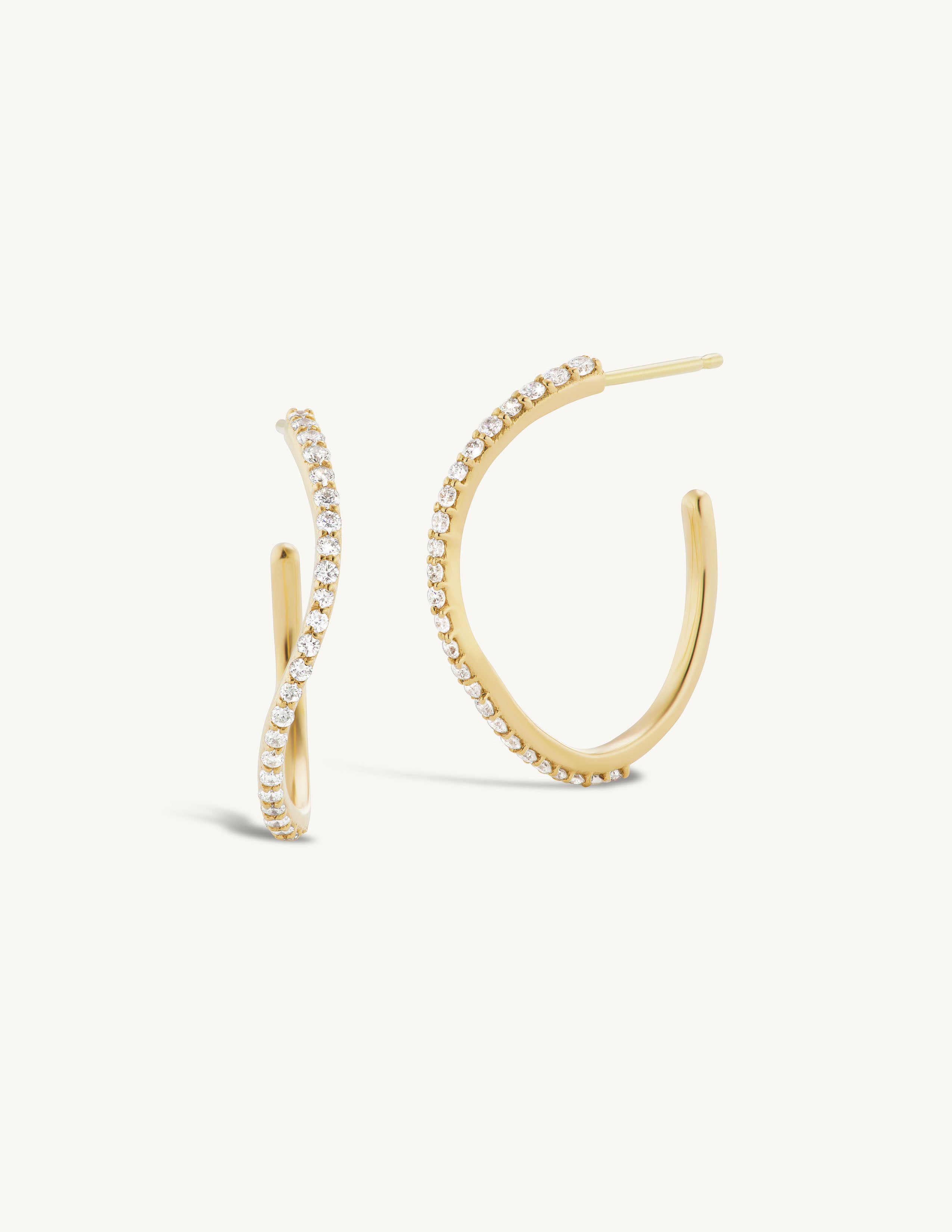 Medium Pave Sway Hoops