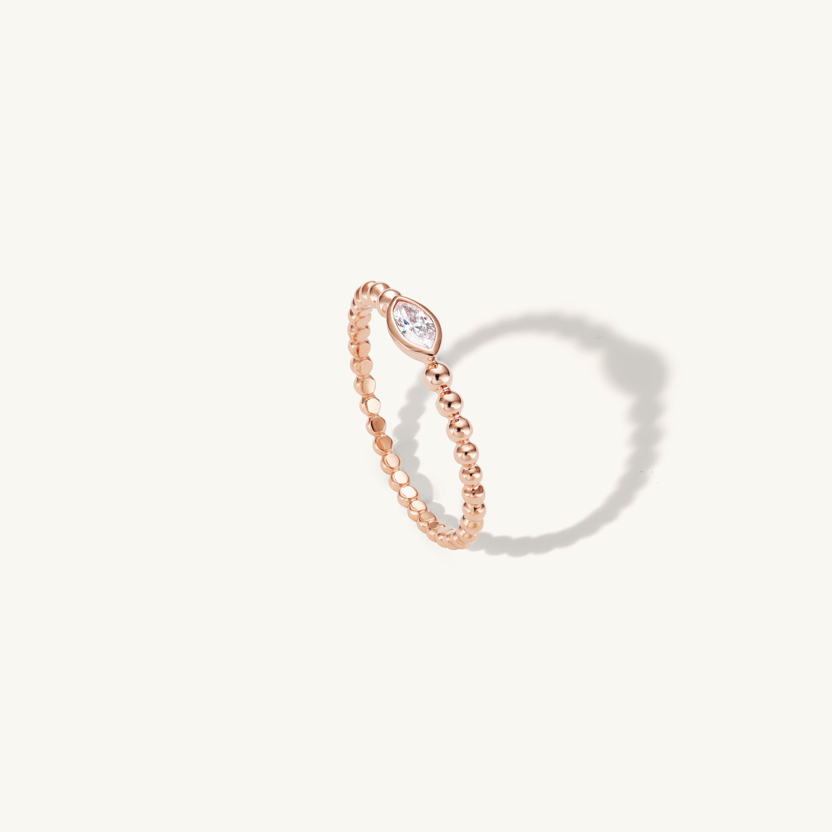 Beaded Marquise Ring