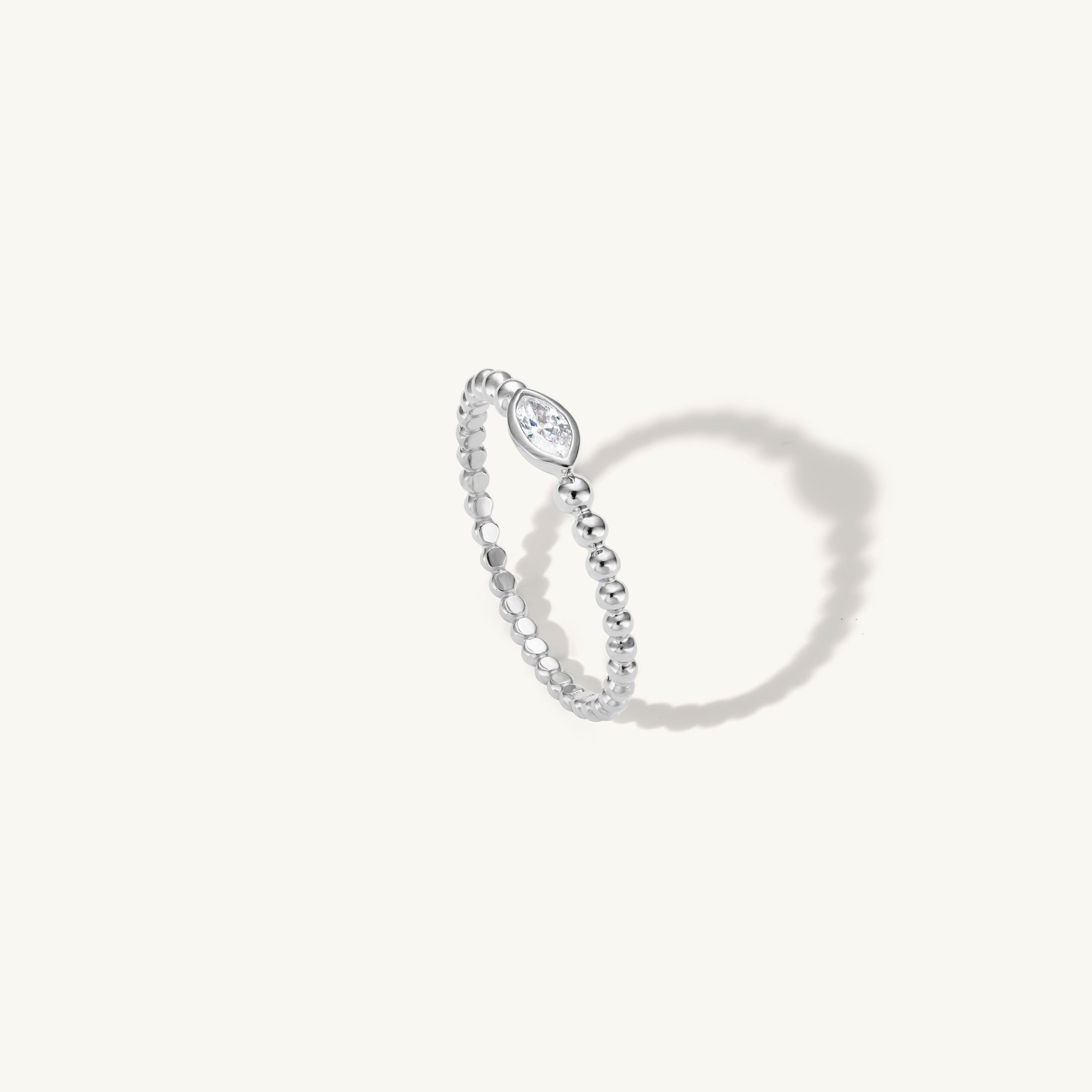 Beaded Marquise Ring