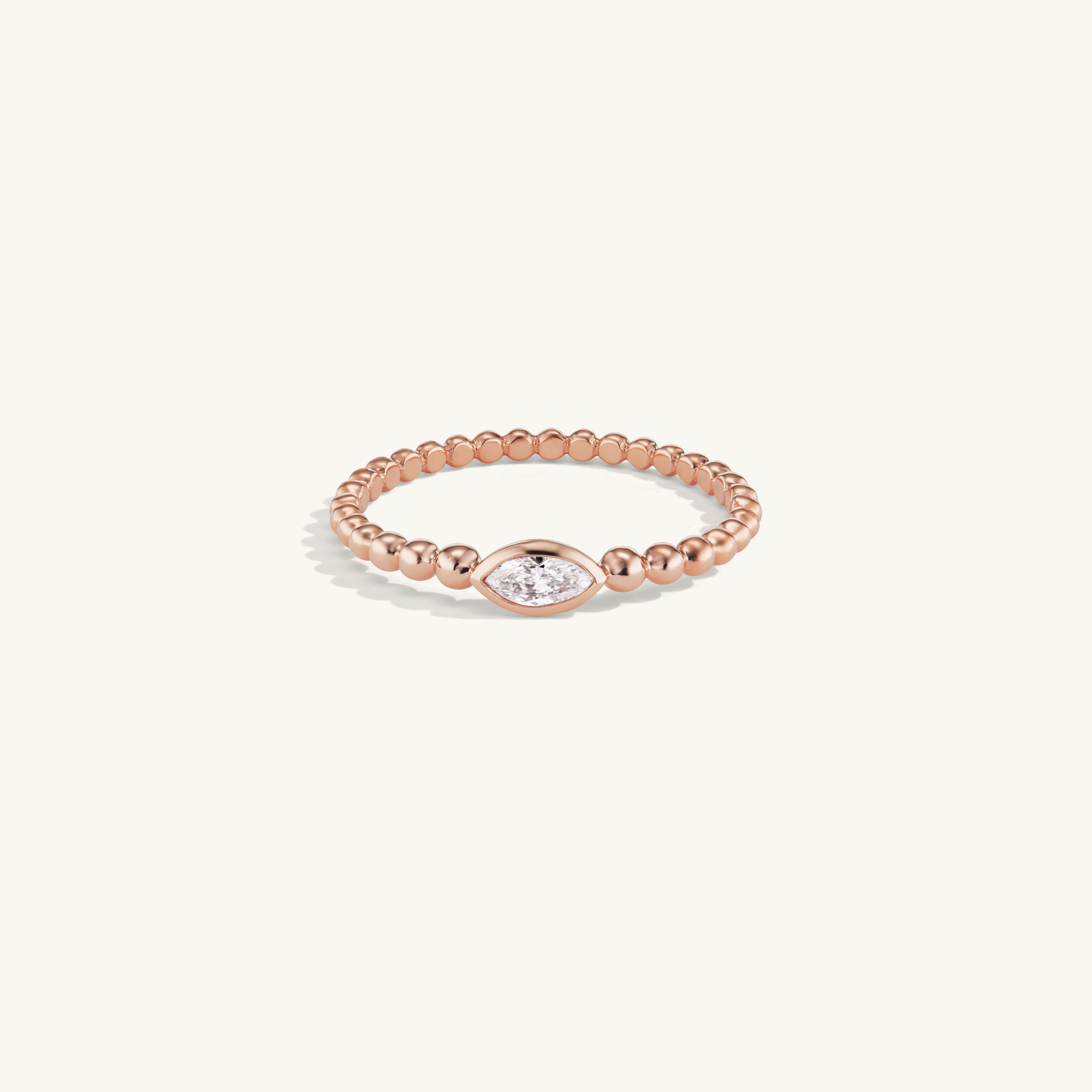 Beaded Marquise Ring