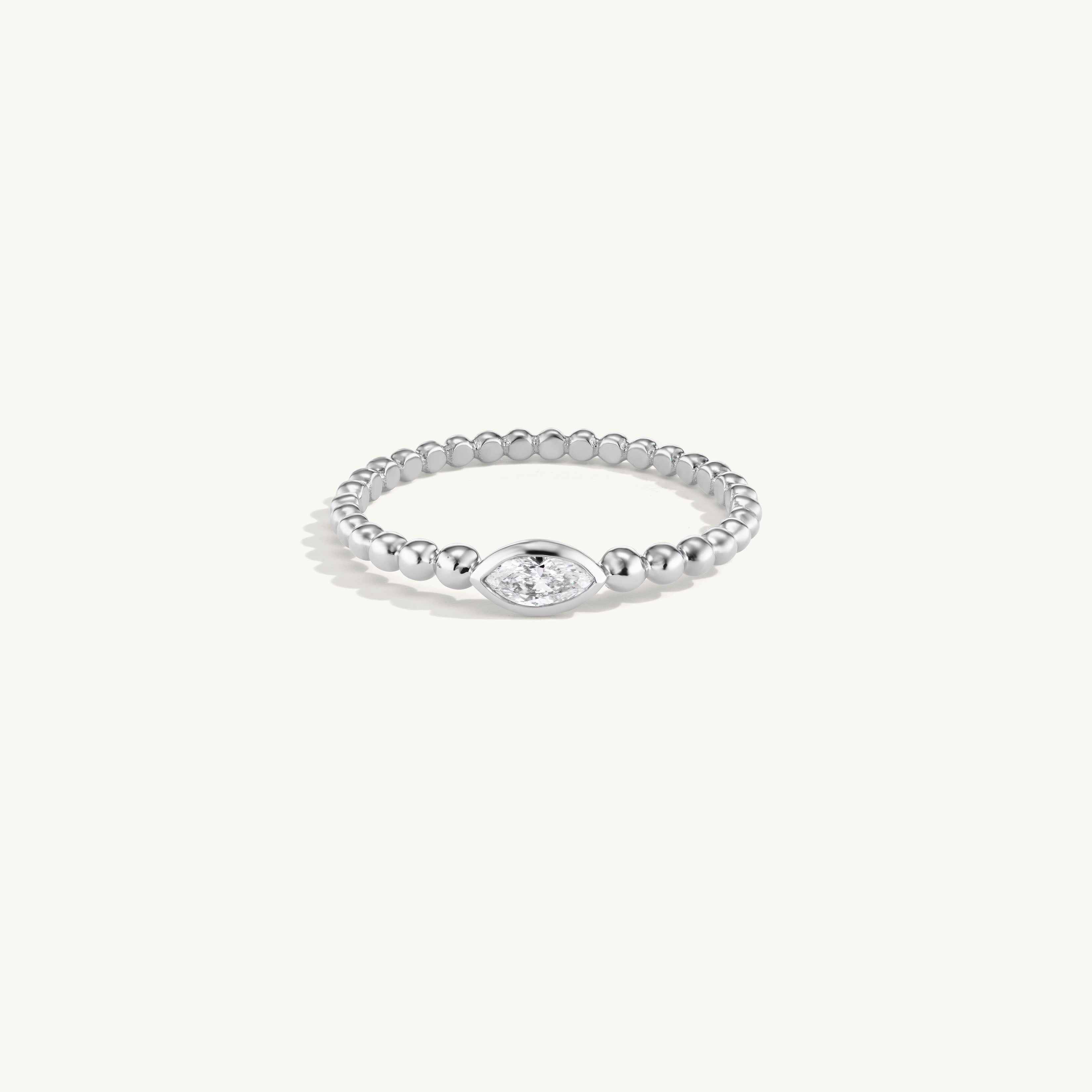 Beaded Marquise Ring