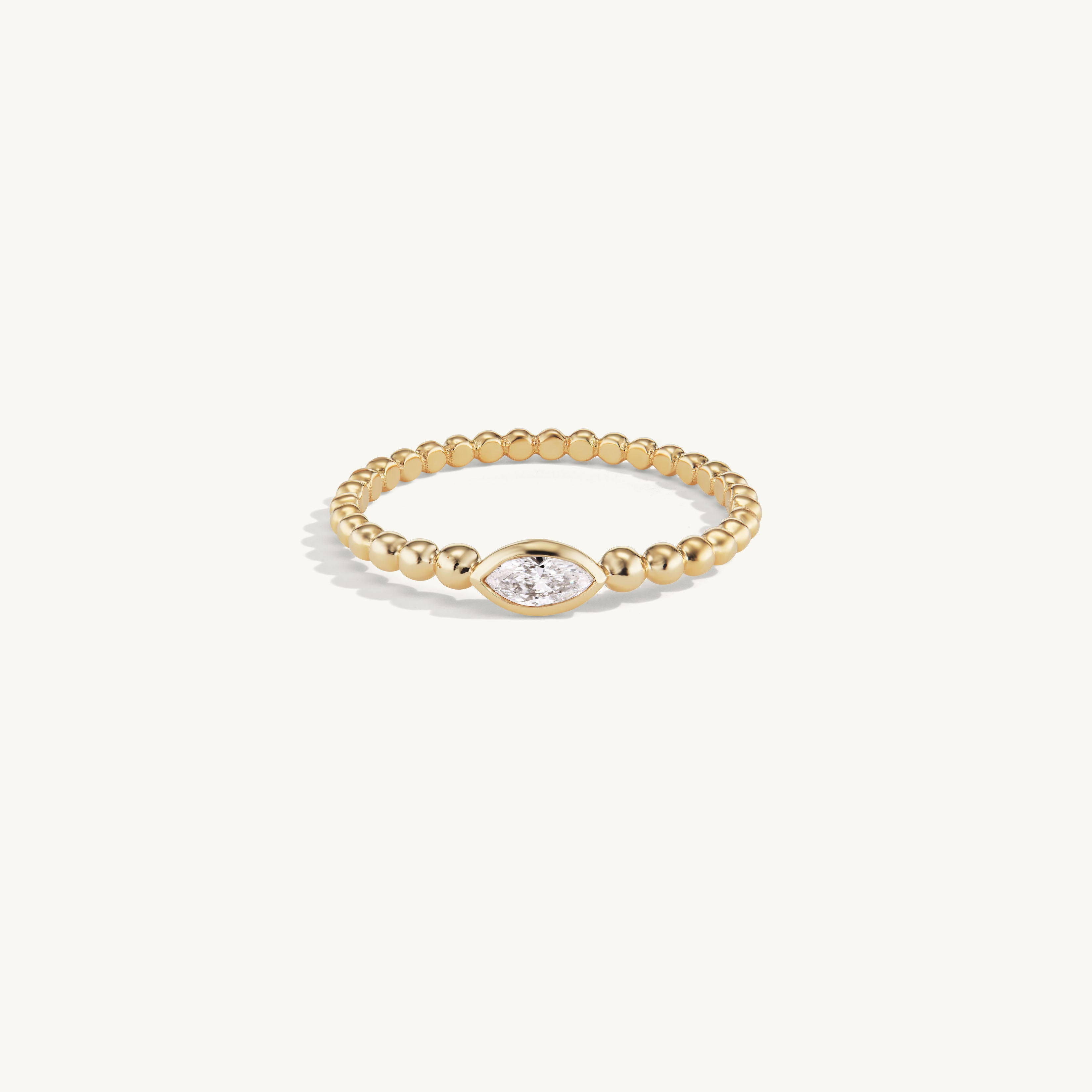 Beaded Marquise Ring