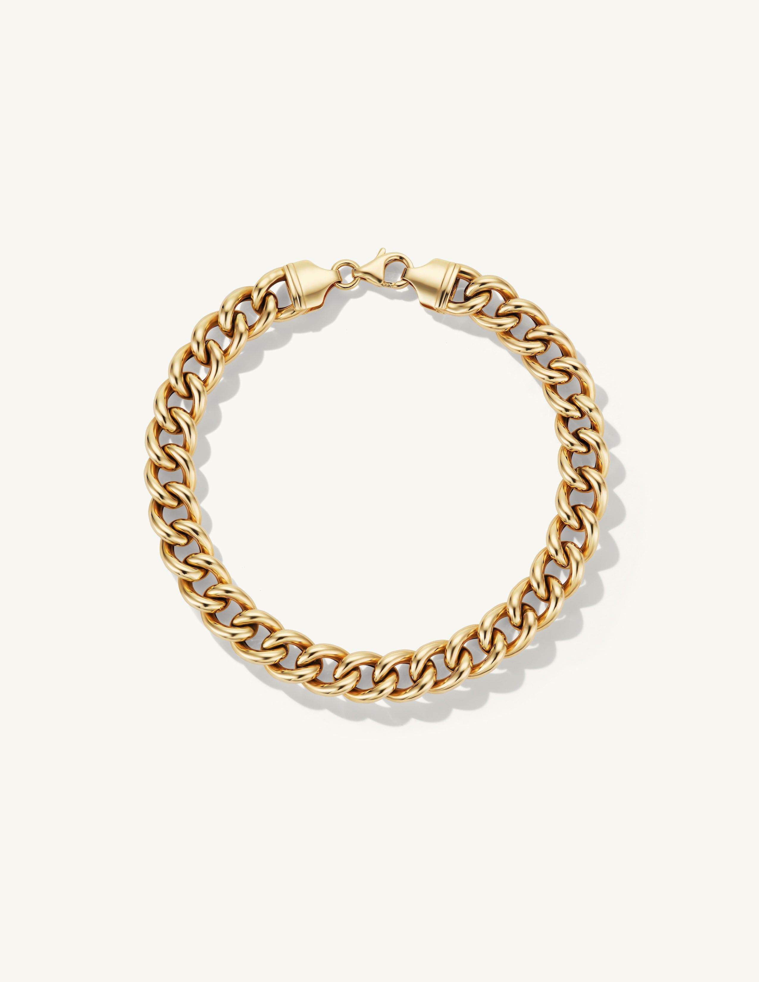 Round Link Solid Gold Bracelet