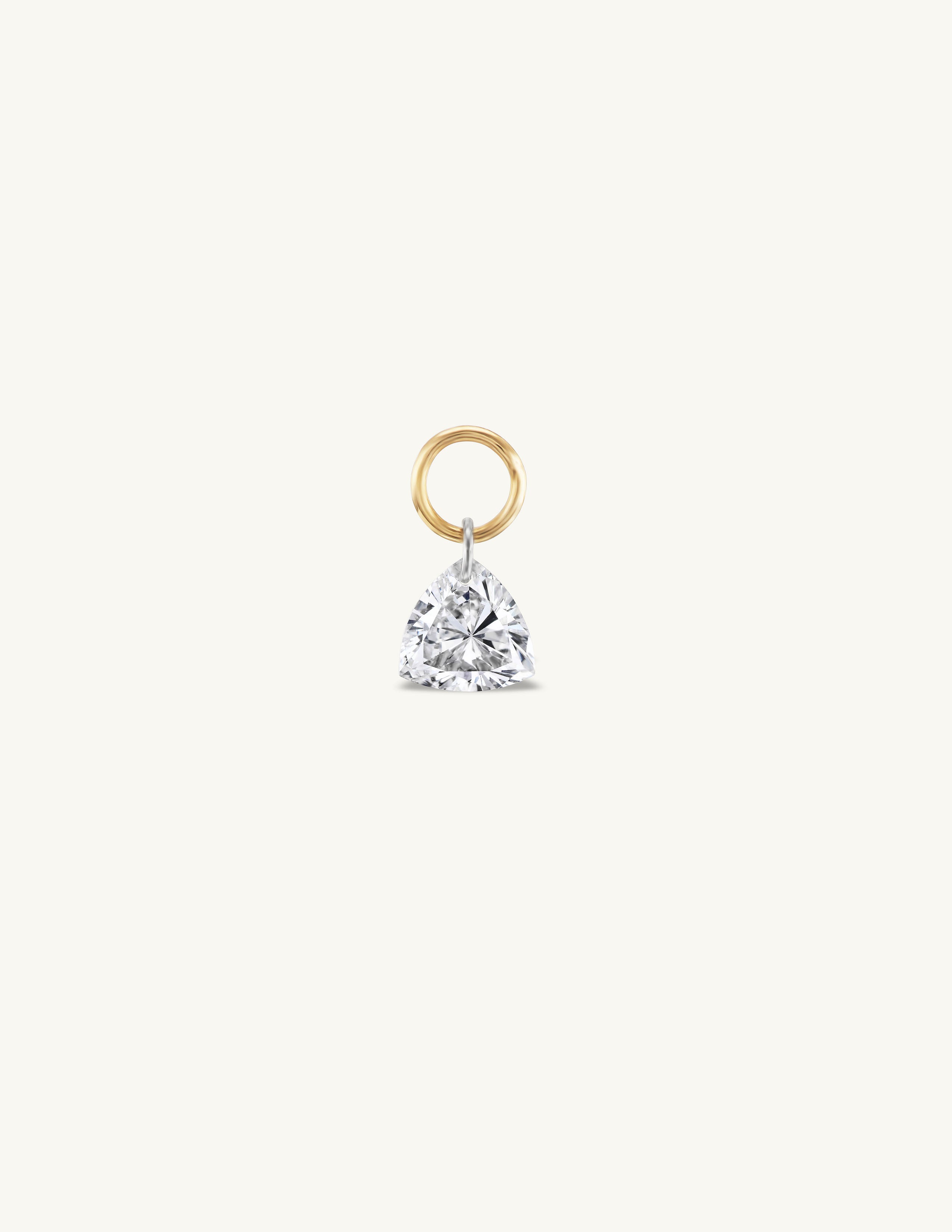 Small Trillion Pierced Diamond Charm for Huggies