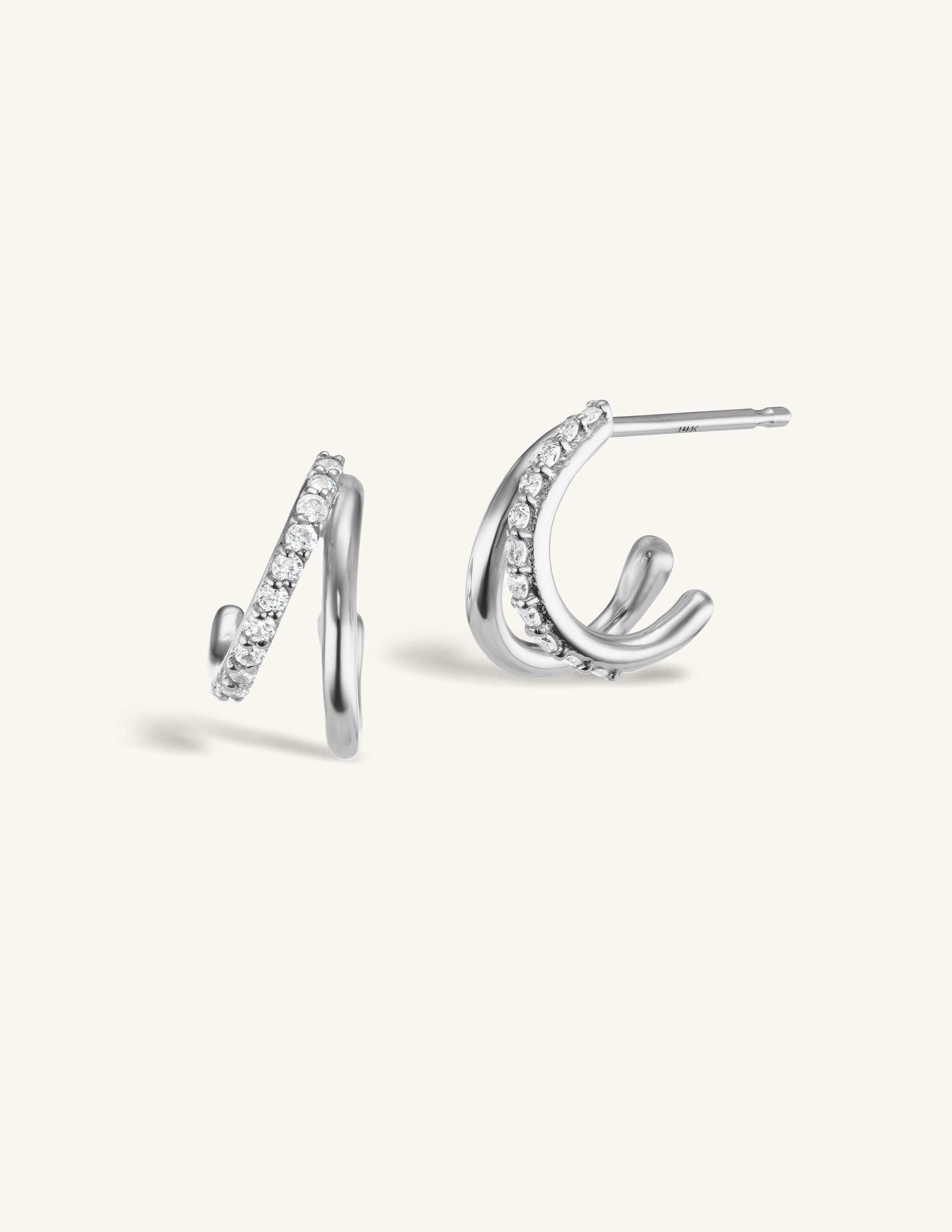 SRJ x KJH Pave Webbed Hoop