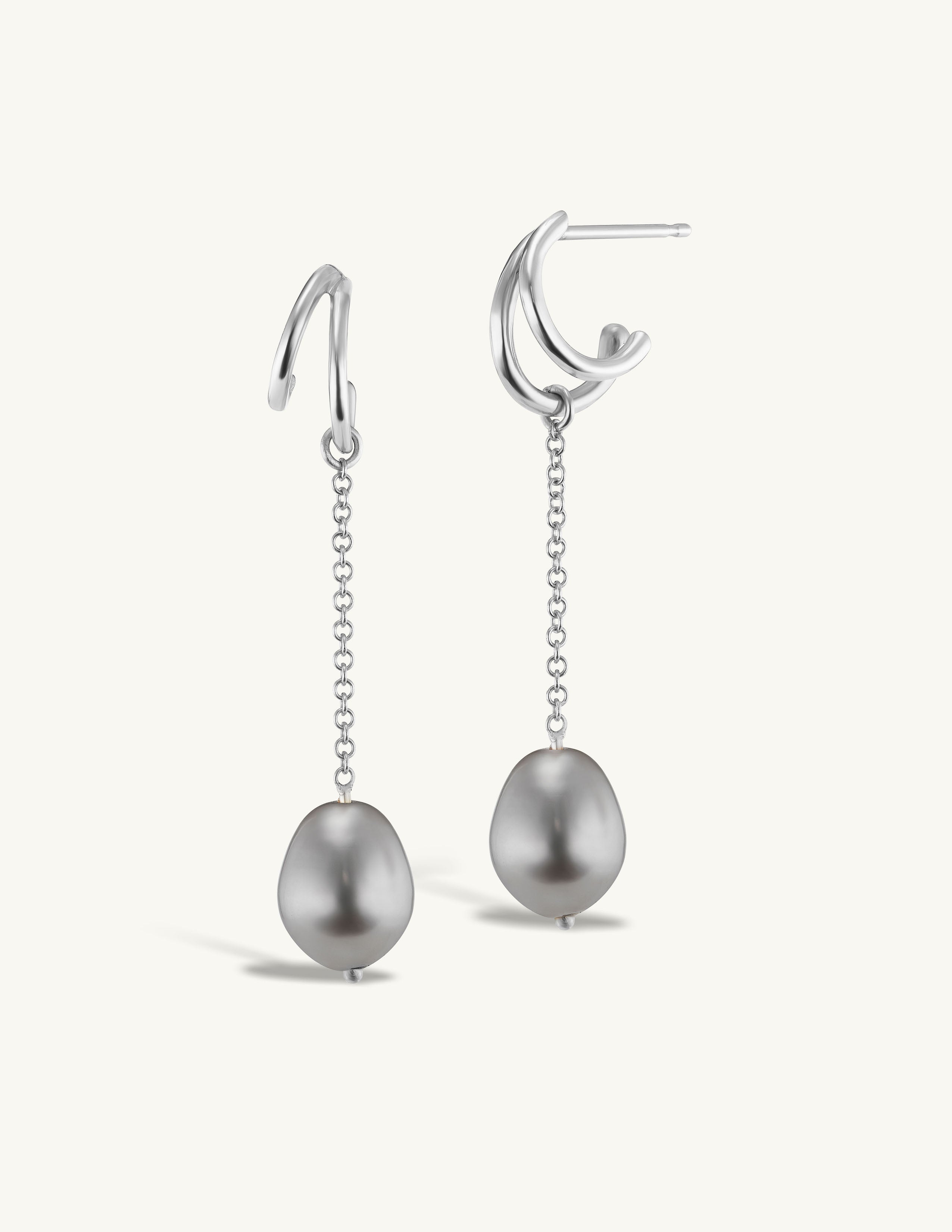 SRJ x KJH Webbed Hoop with Pearl Chain