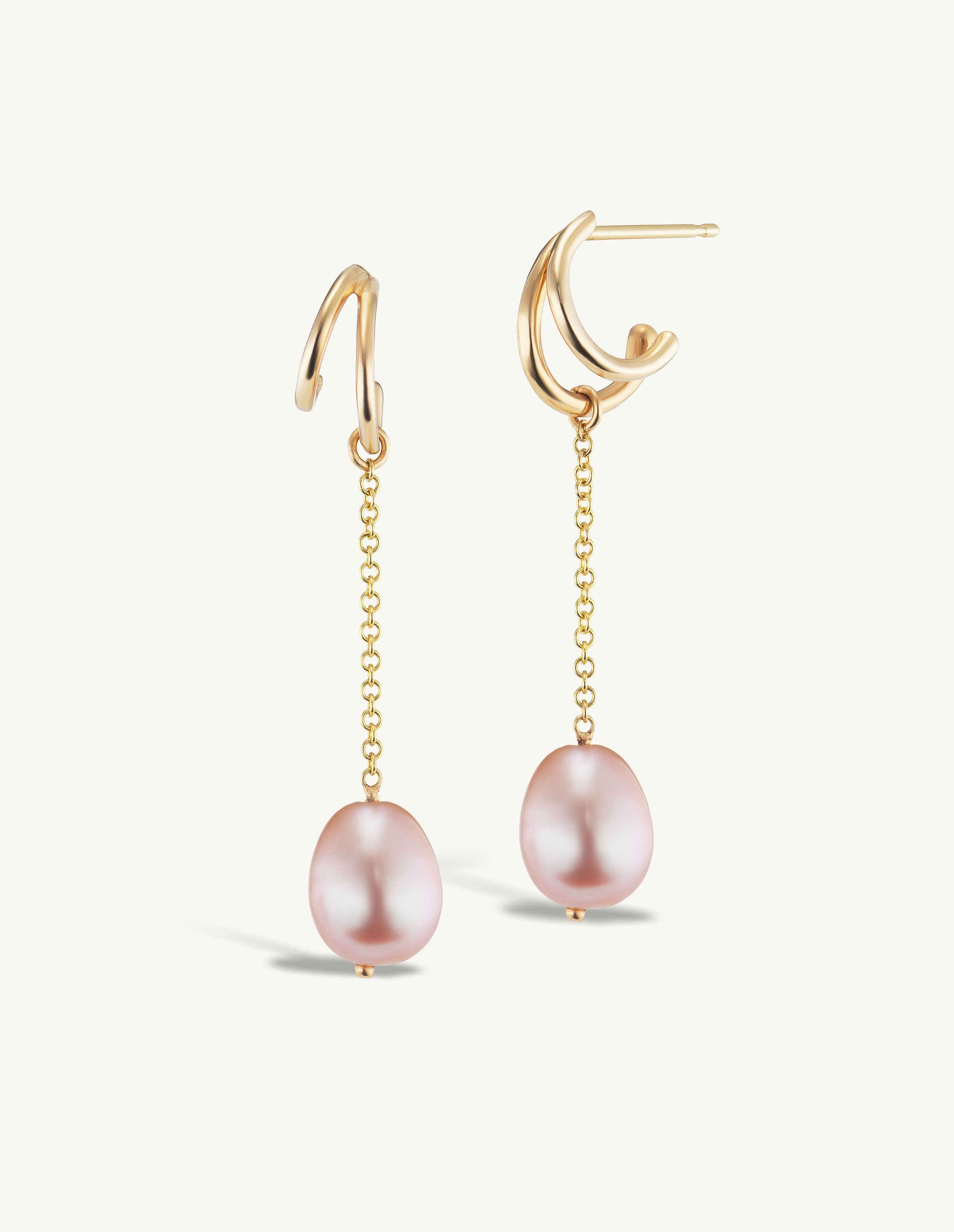 SRJ x KJH Webbed Hoop with Pearl Chain