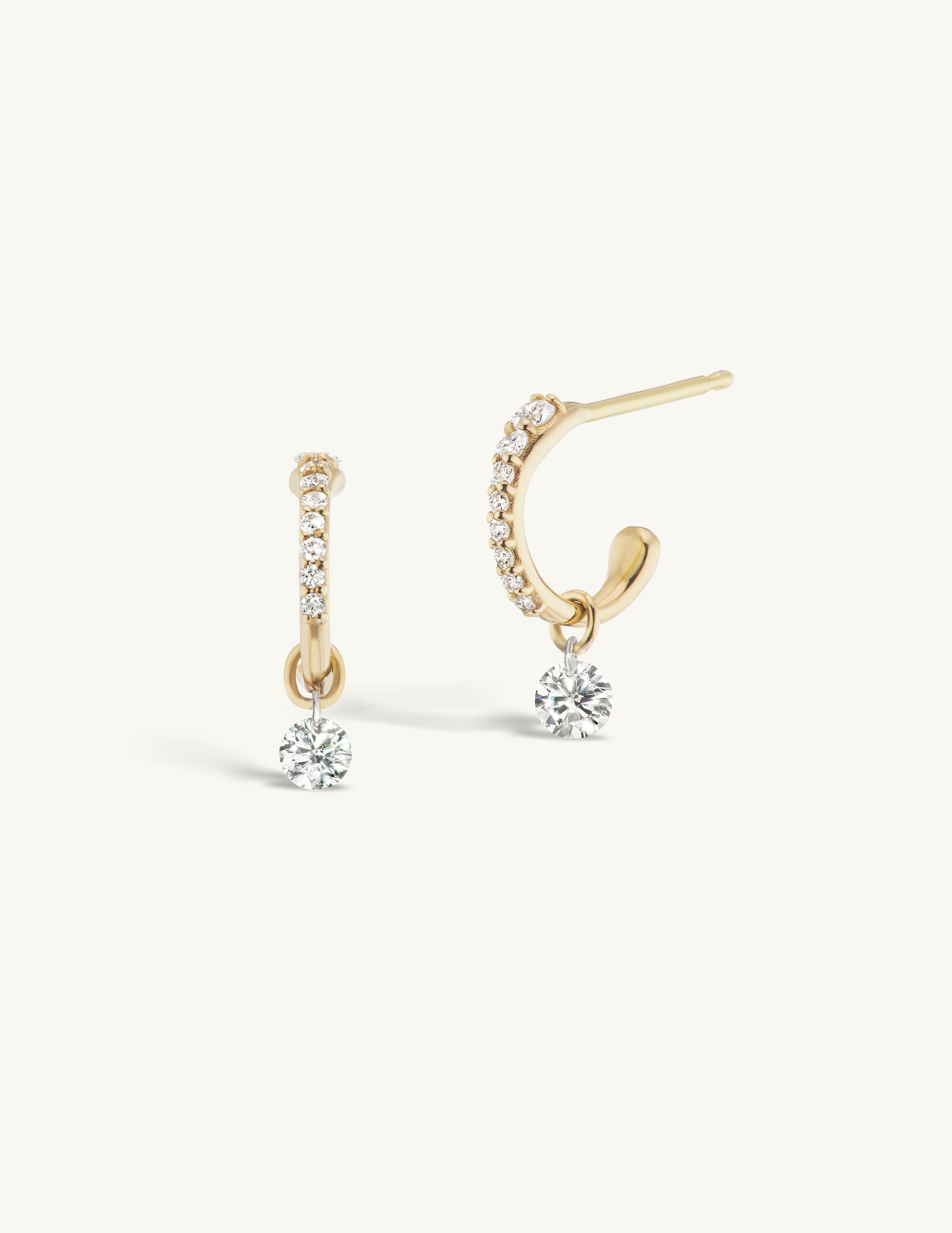 Pave Pierced Diamond Huggie