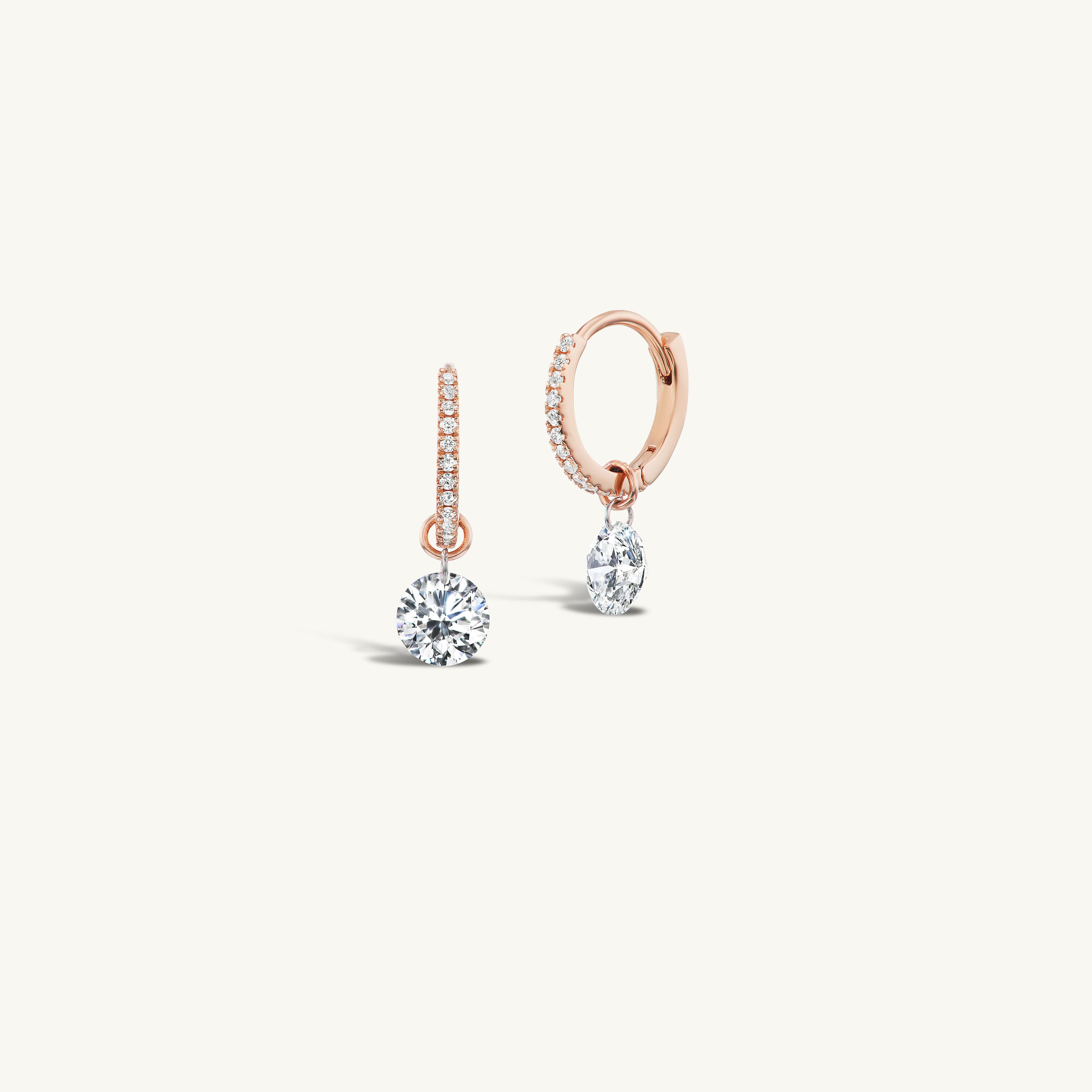 Large Single Pierced Diamond Pave Huggies