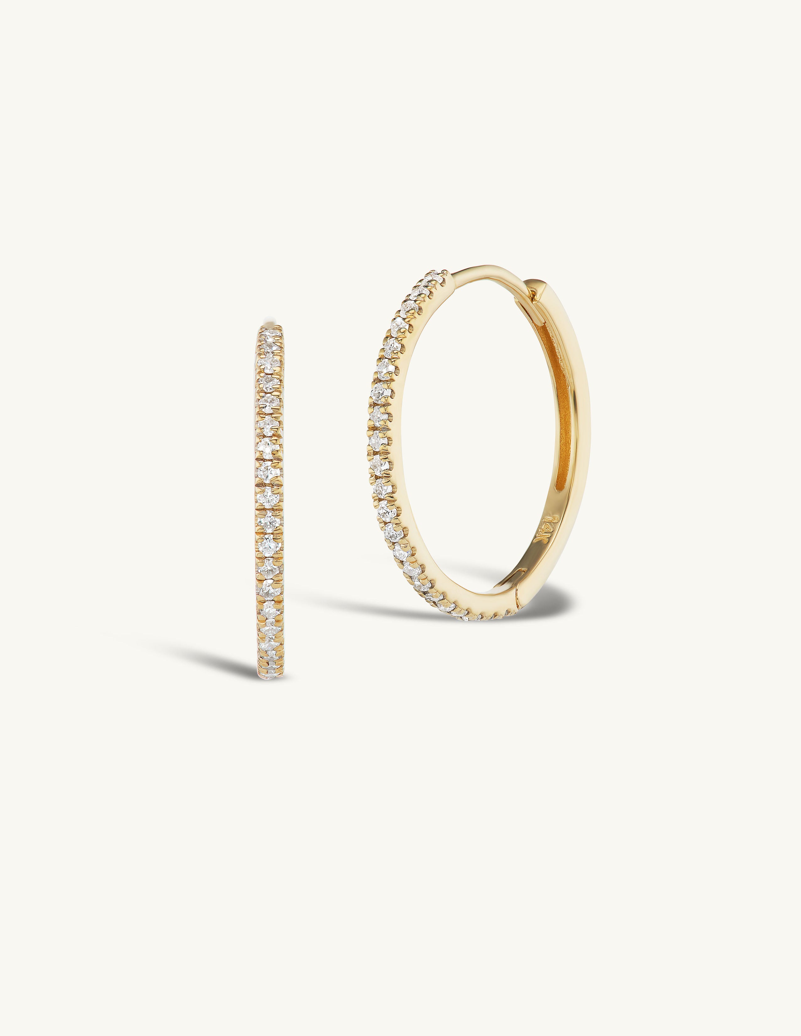 15mm Pave Huggies