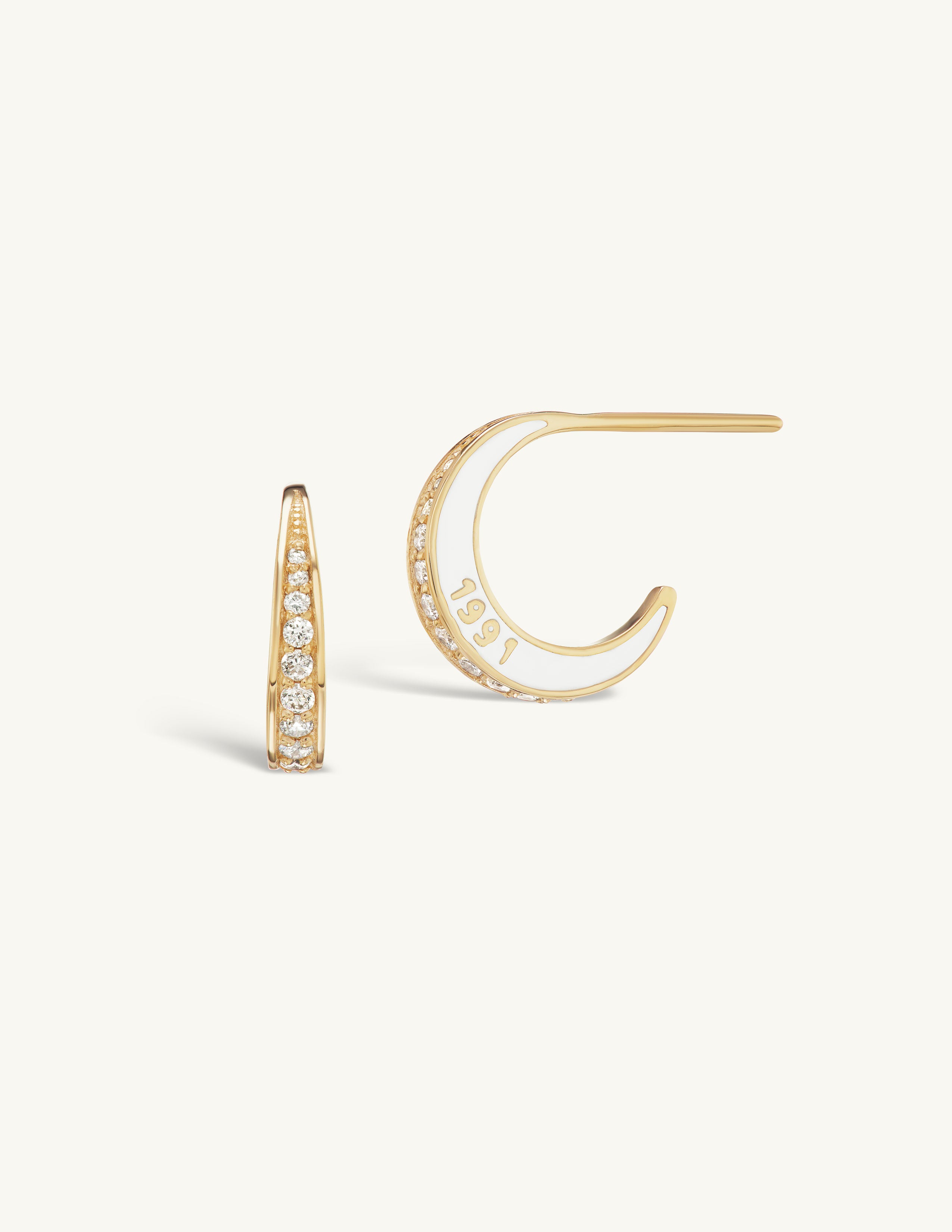 SRJ X ZM Diamond and Enamel Hoops