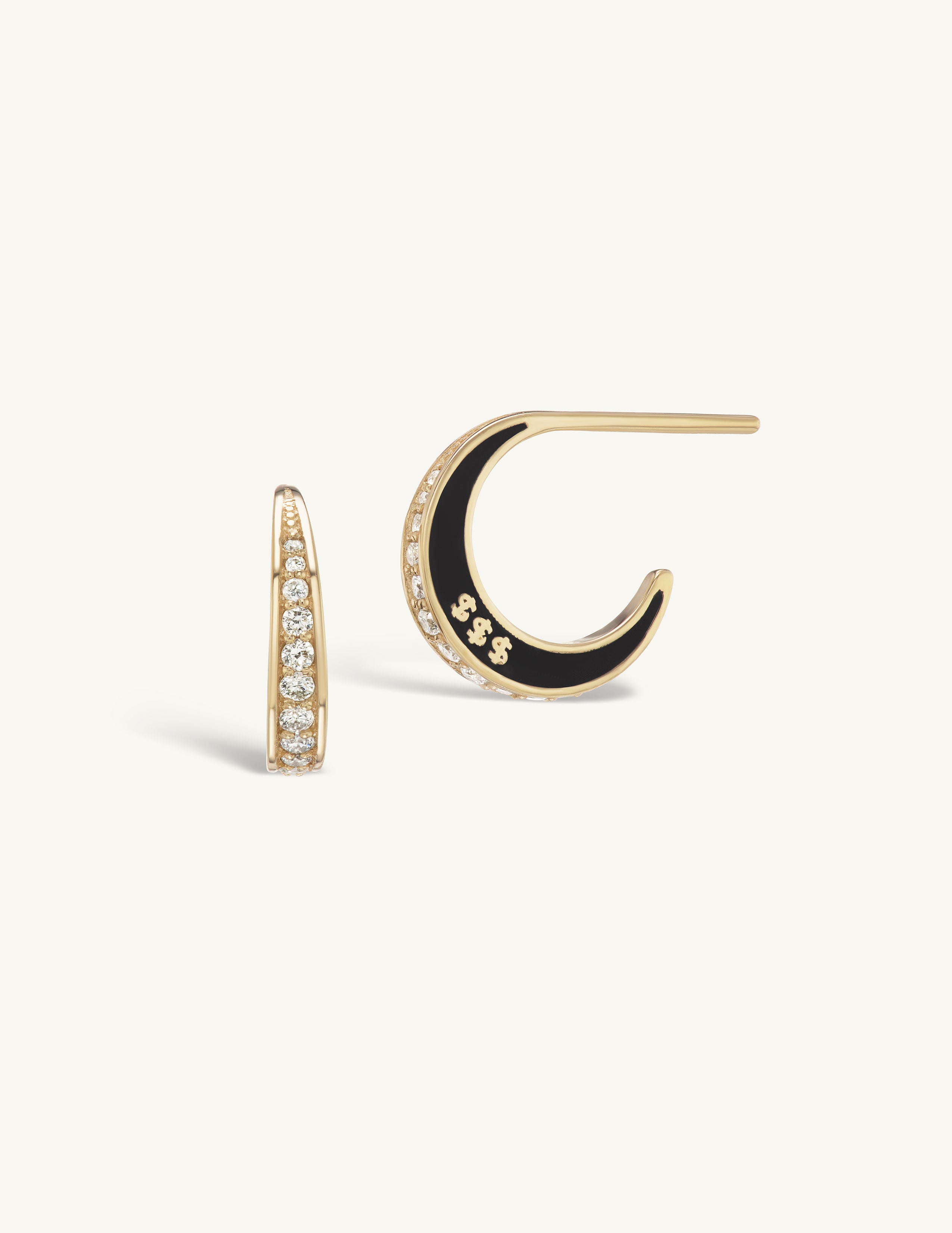 SRJ X ZM Diamond and Enamel Hoops