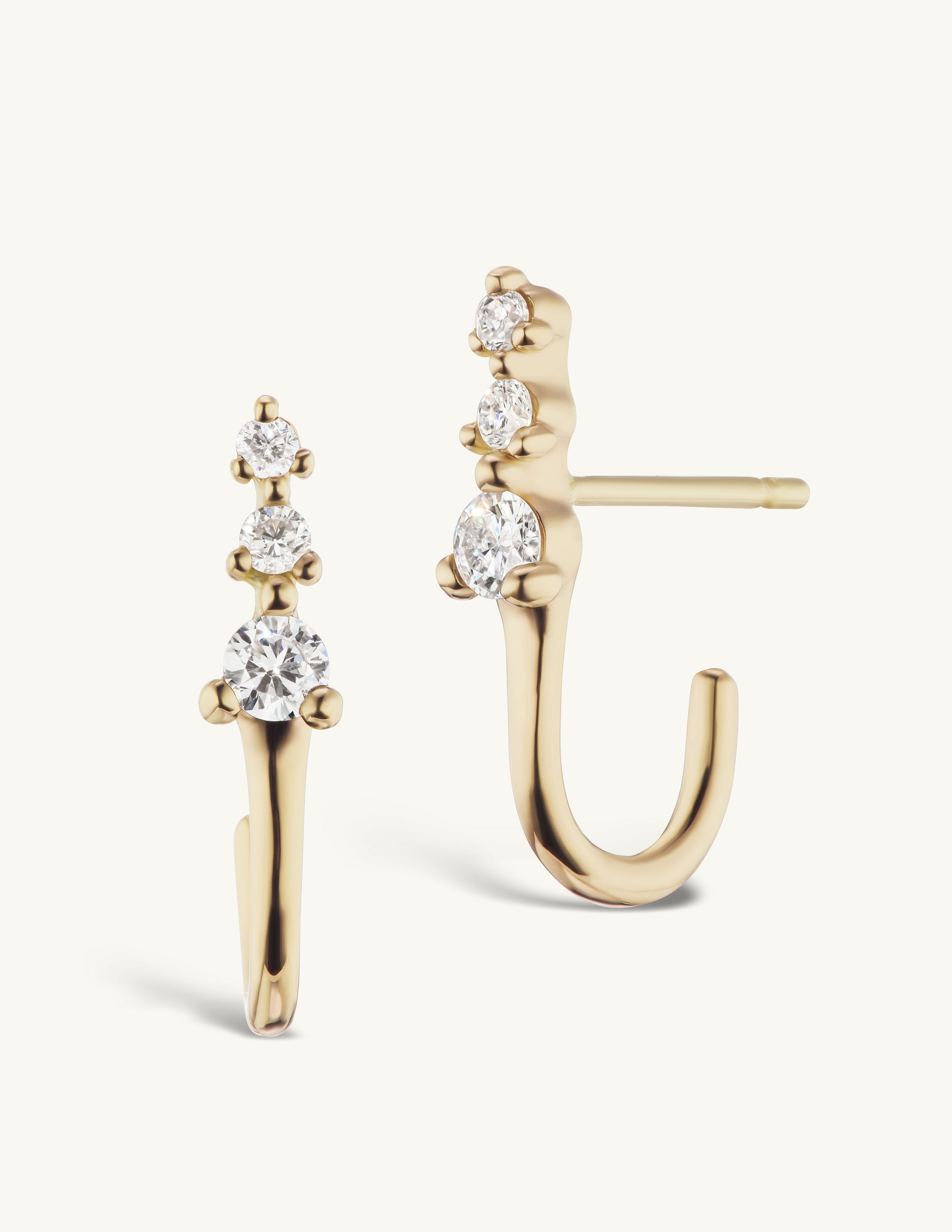 Triple Diamond Surge Earrings