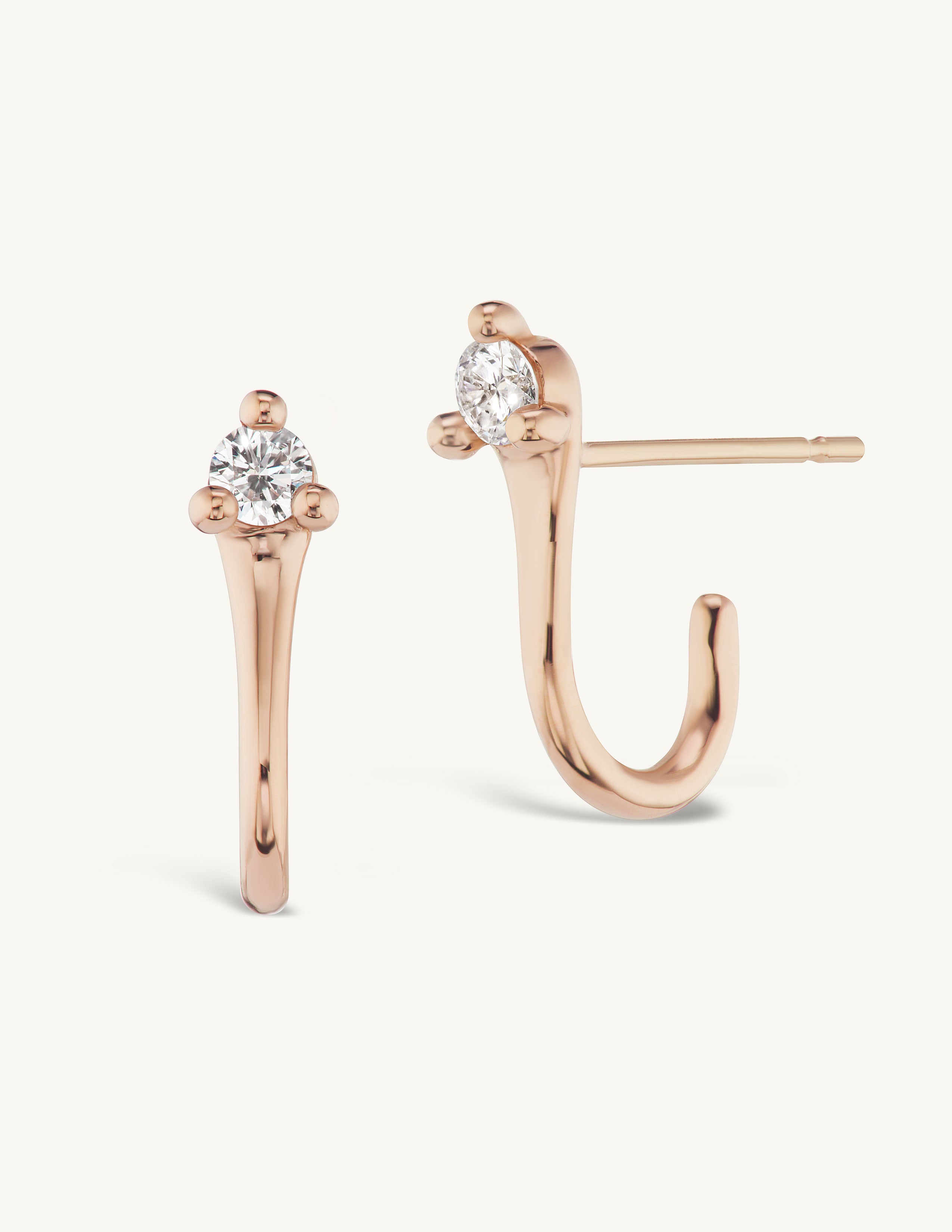 Single Diamond Surge Earrings