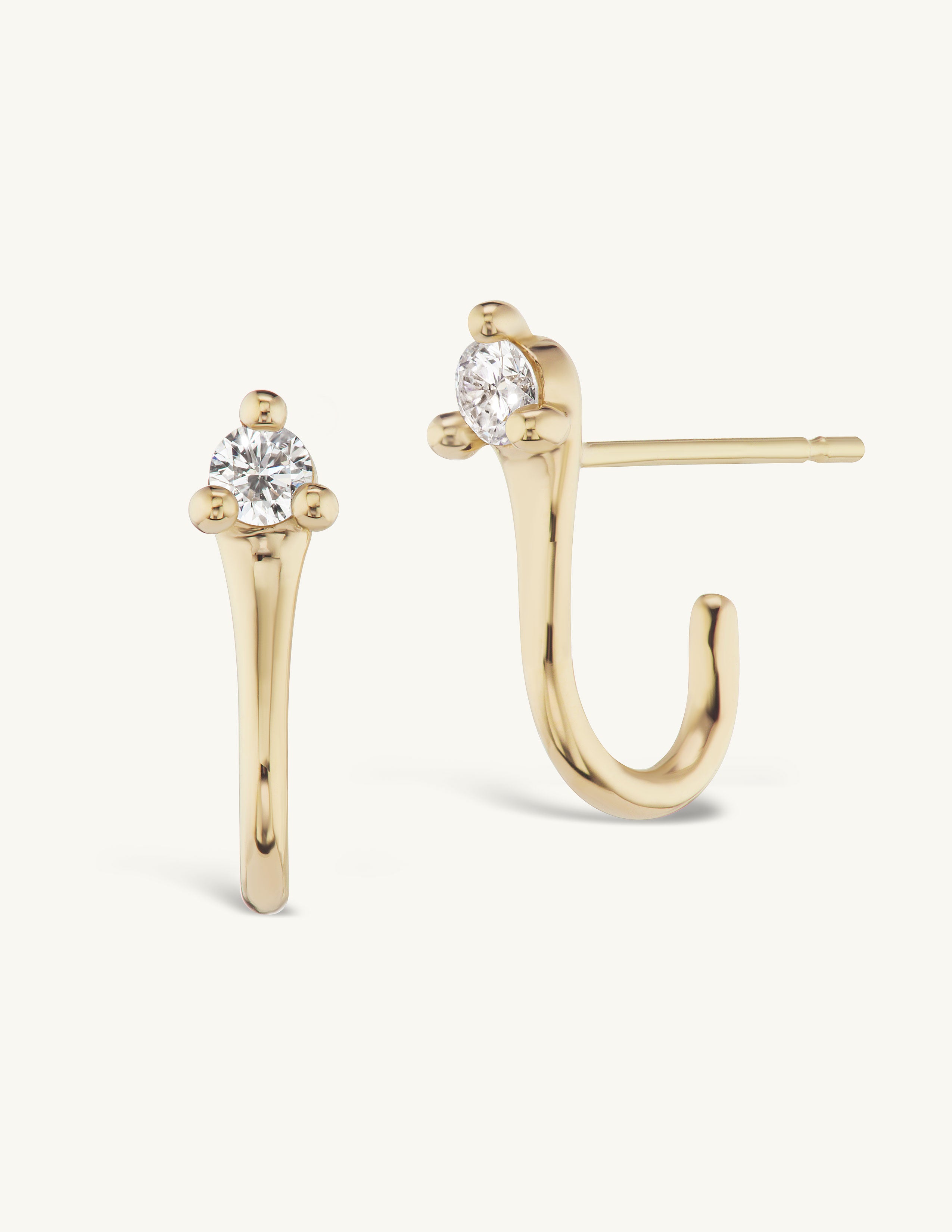 Single Diamond Surge Earrings