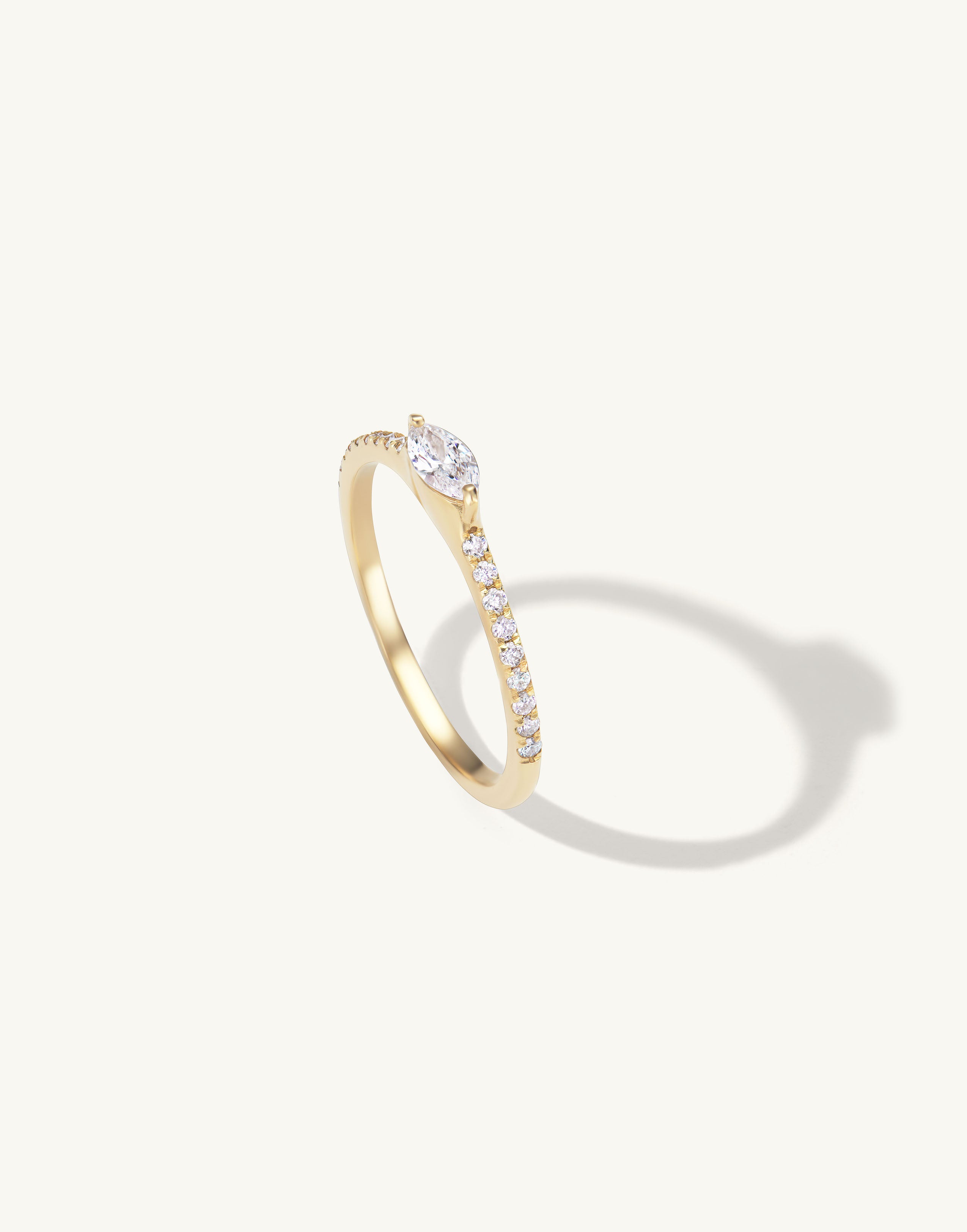 Marquise Ring with Pave Band