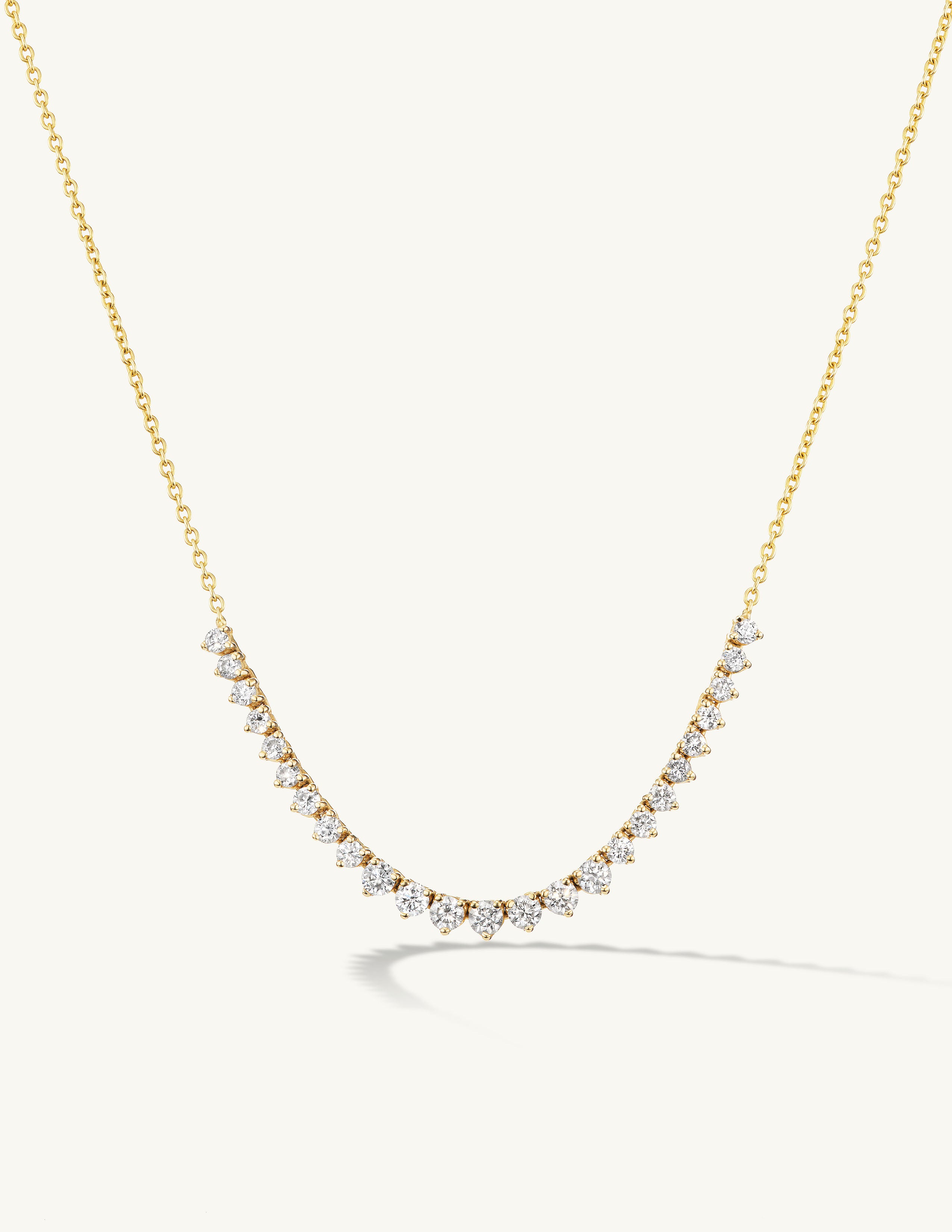 VRAI V Tennis Choker Necklaces | 14K Yellow Gold