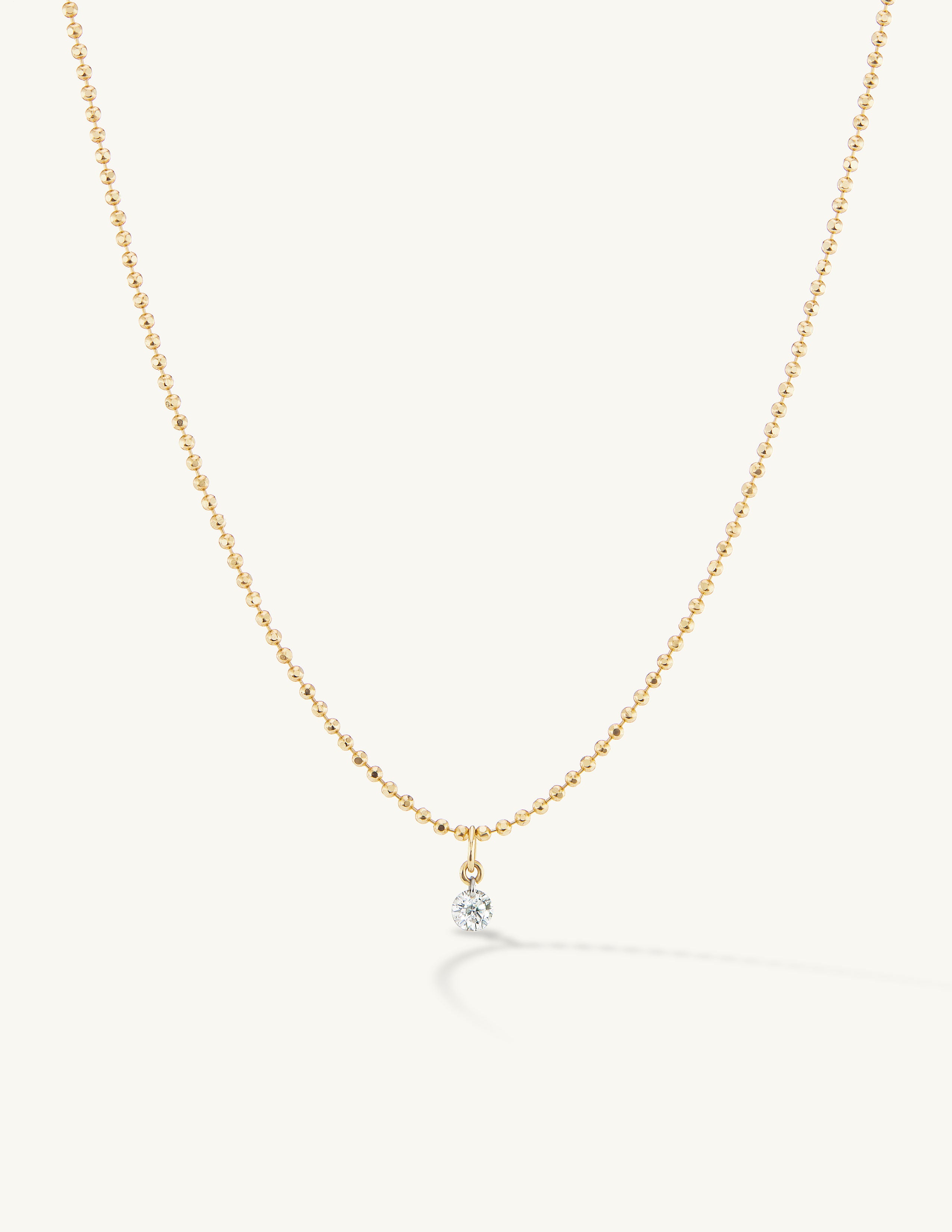 Pierced Diamond Beaded Chain Necklace