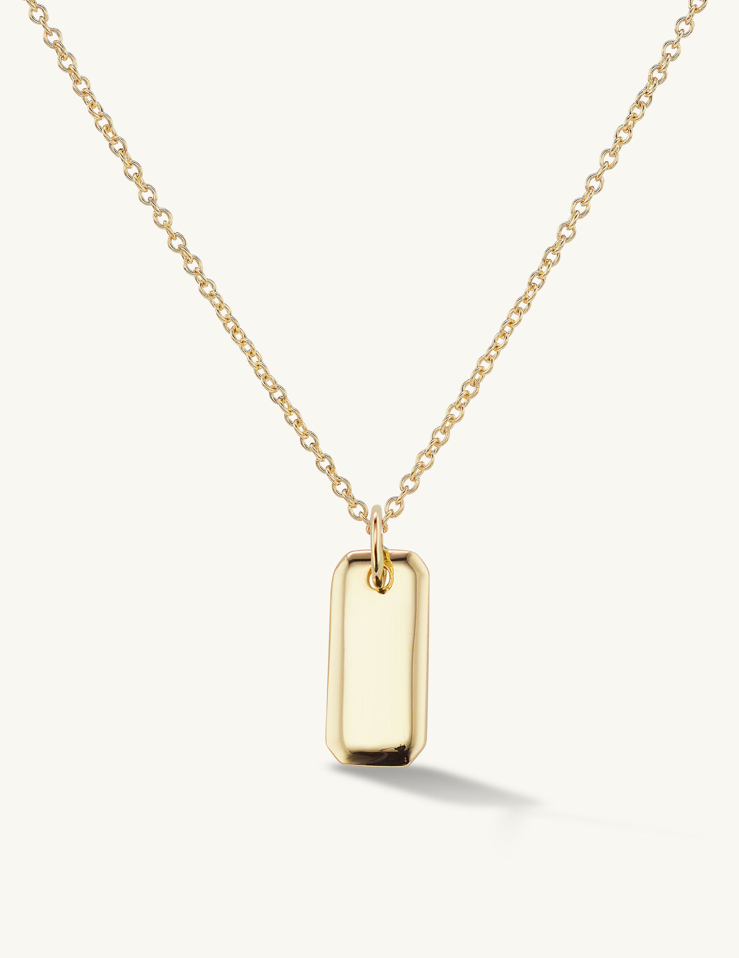 Engraved Initial Tag Necklace