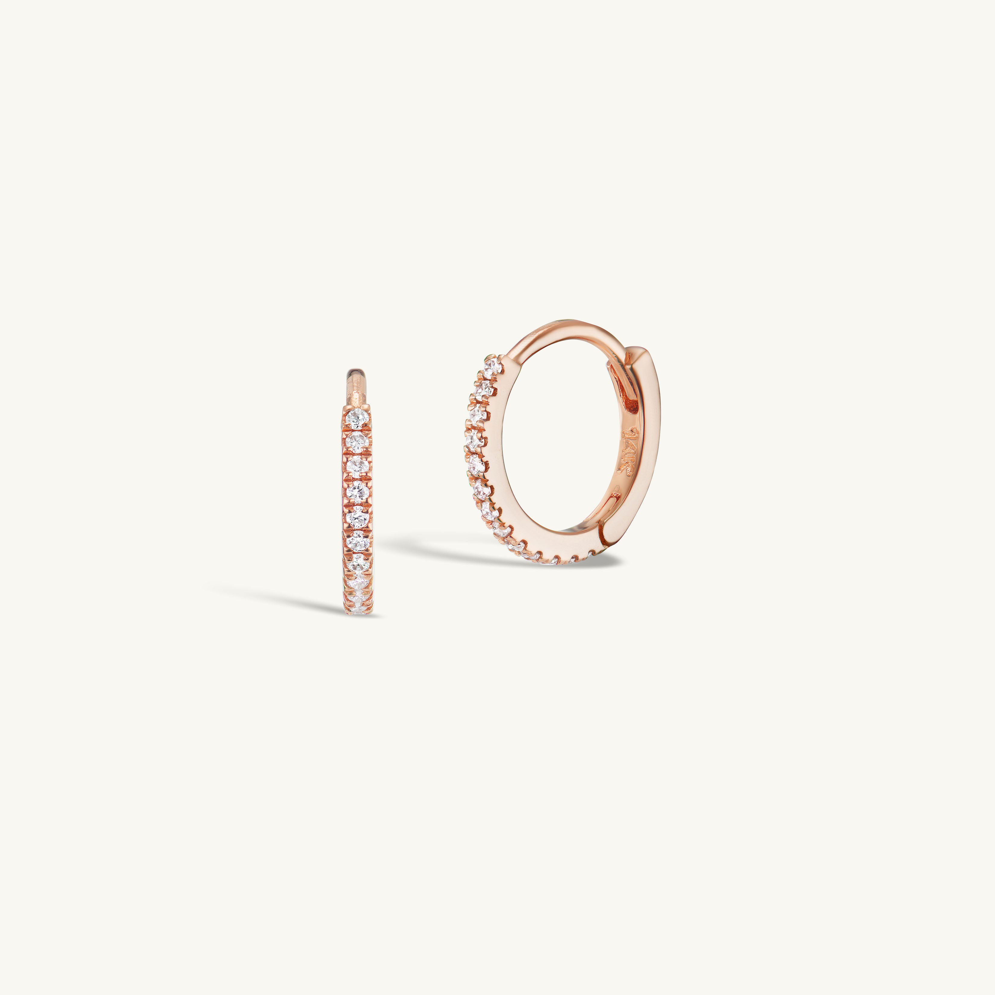 8mm Pave Huggies