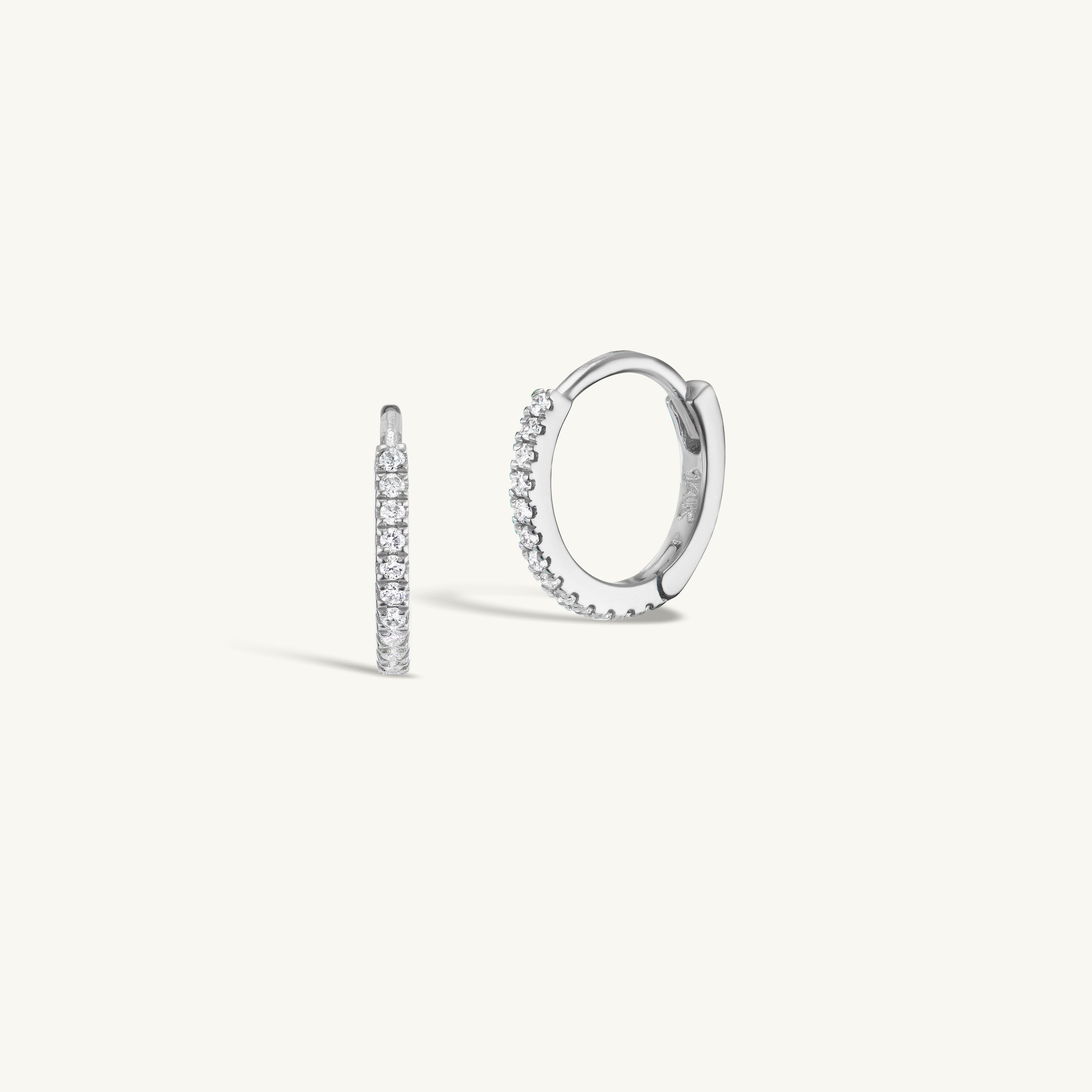 8mm Pave Huggies